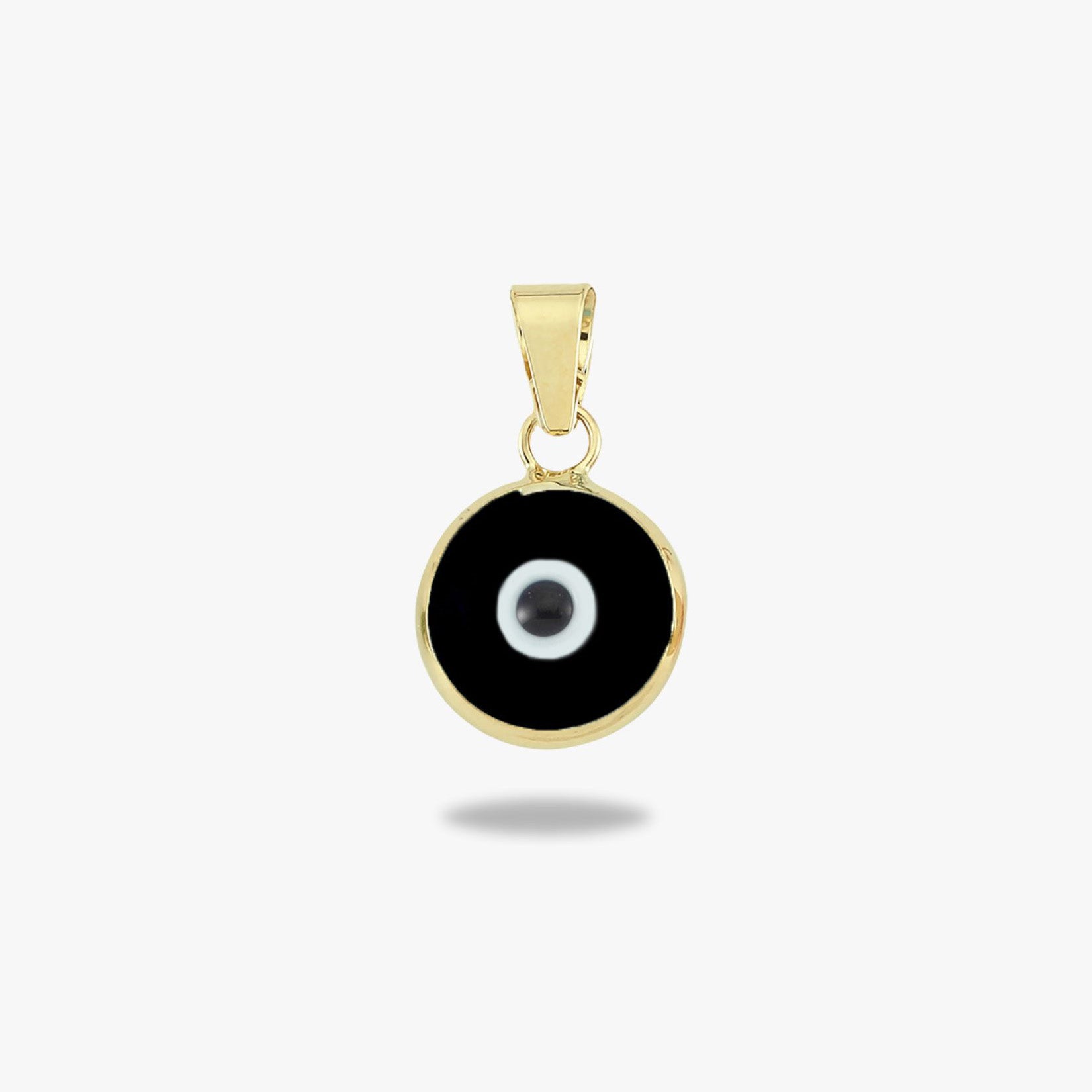 Black Evil Eye Pendant Necklace in 14K Gold