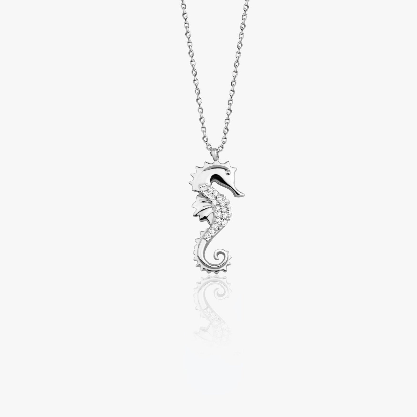 Diamond Seahorse Pendant Necklace