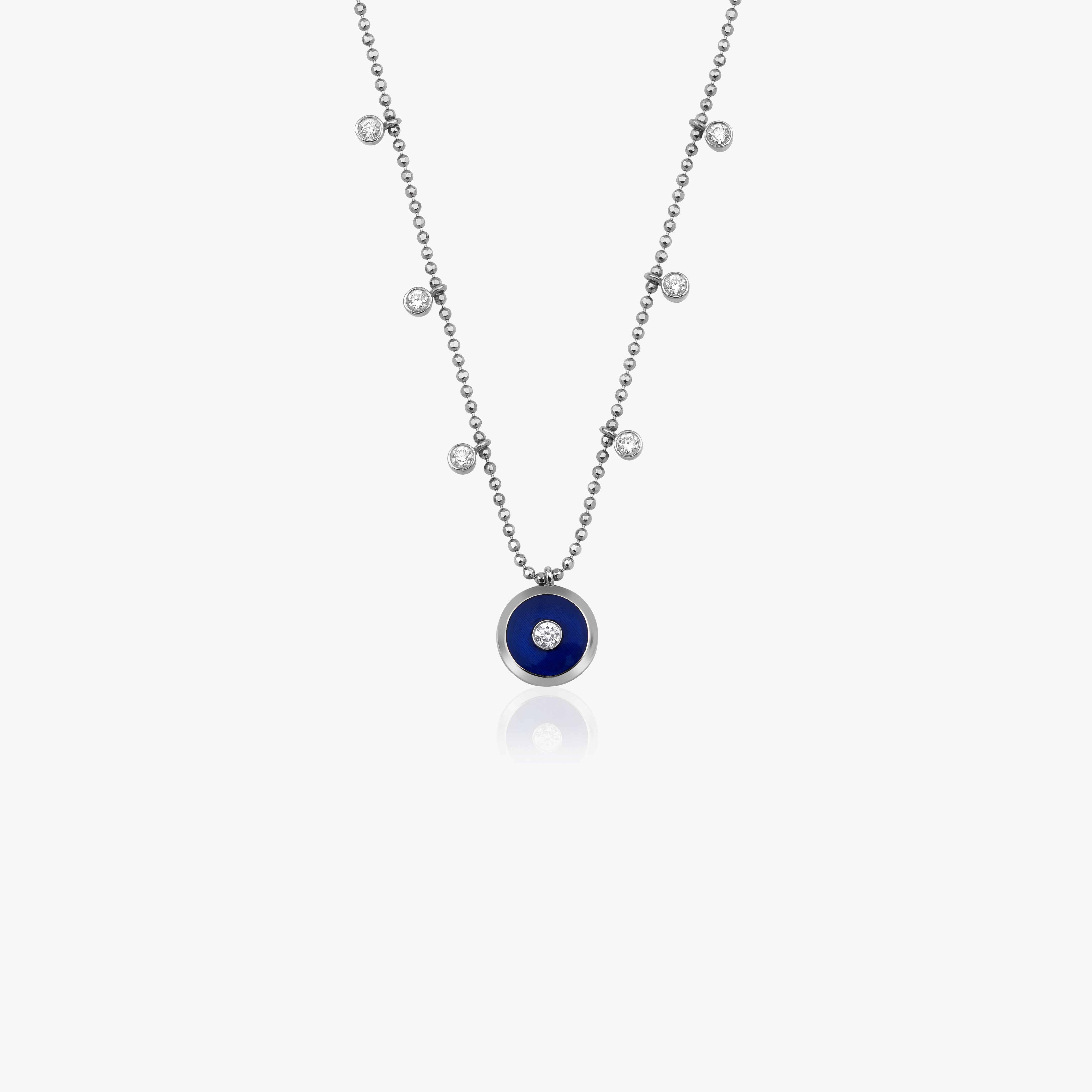 Diamond Eye Station Necklace in 14K Gold