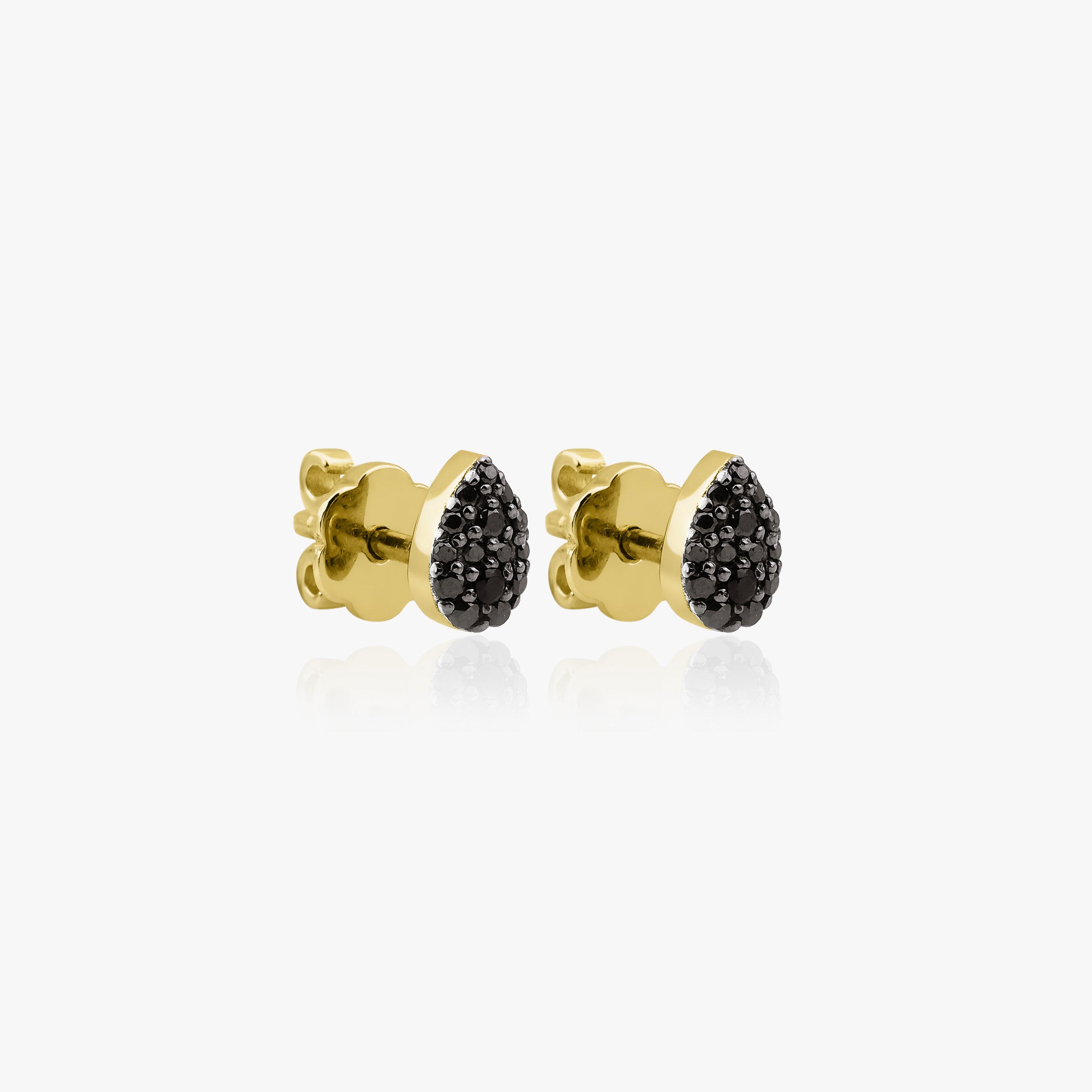 Black Diamond Stud Earrings Available in 14K Gold and 18K Gold