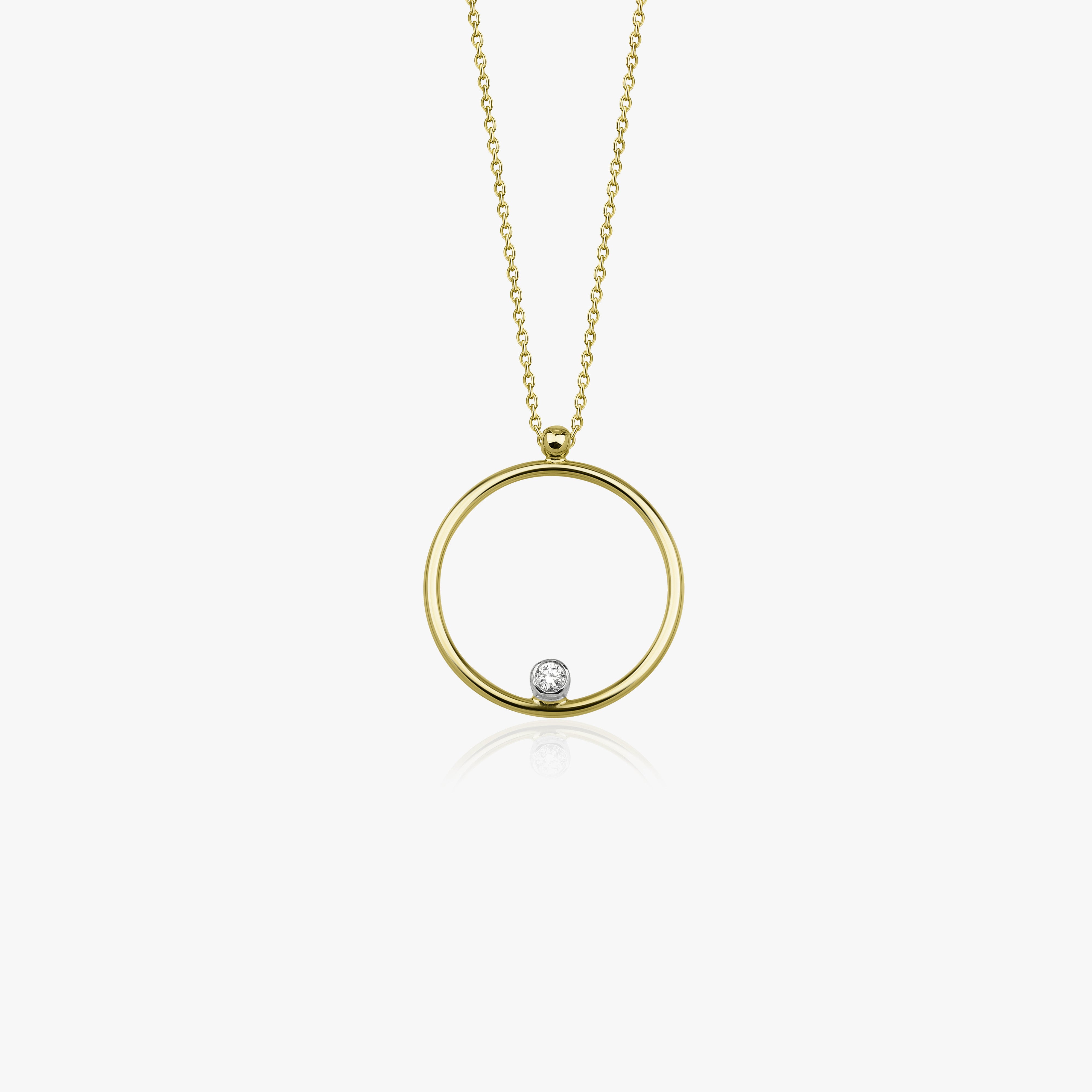 Open Circle Necklace in 14K Gold