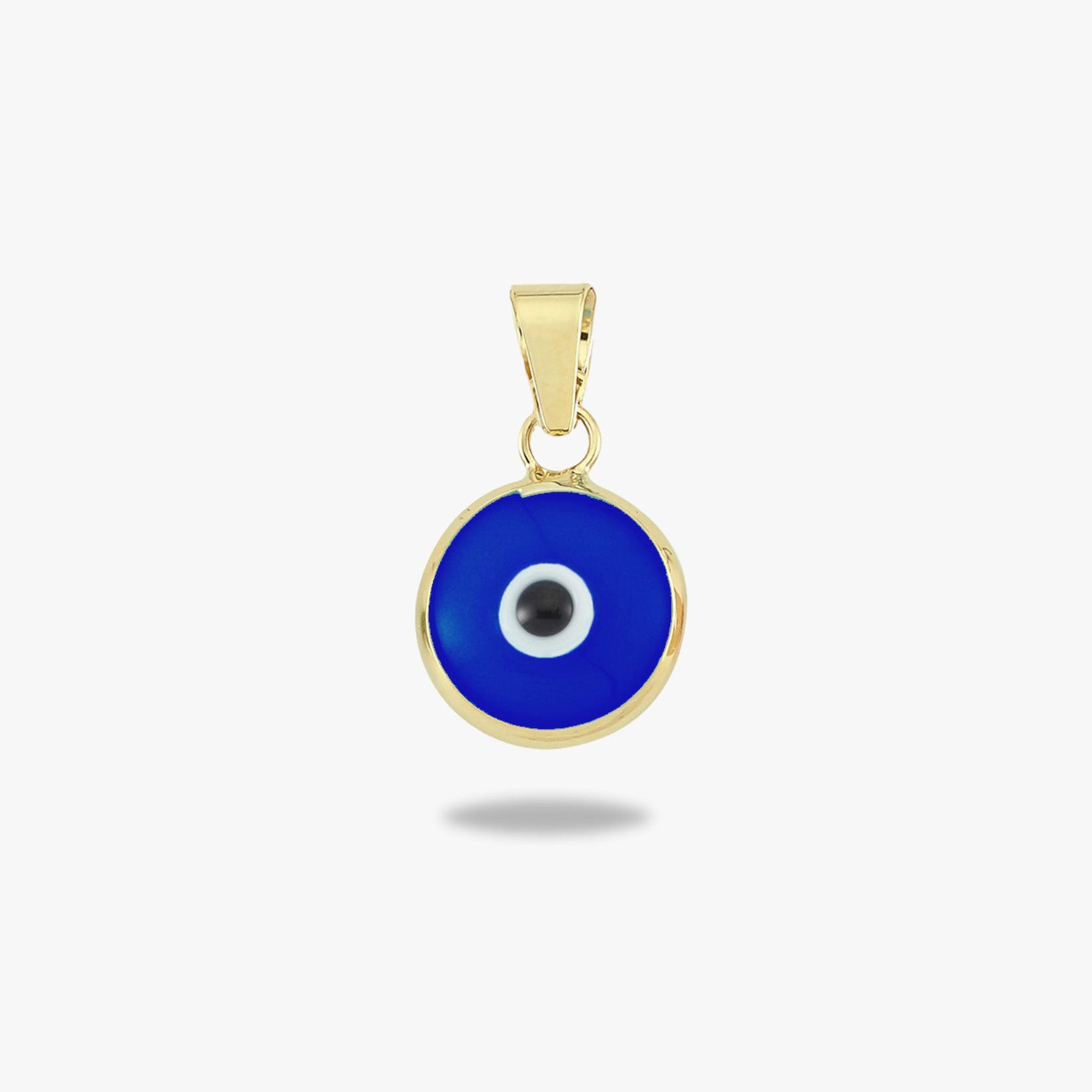 Navy Blue Evil Eye Pendant Necklace in 14K Gold