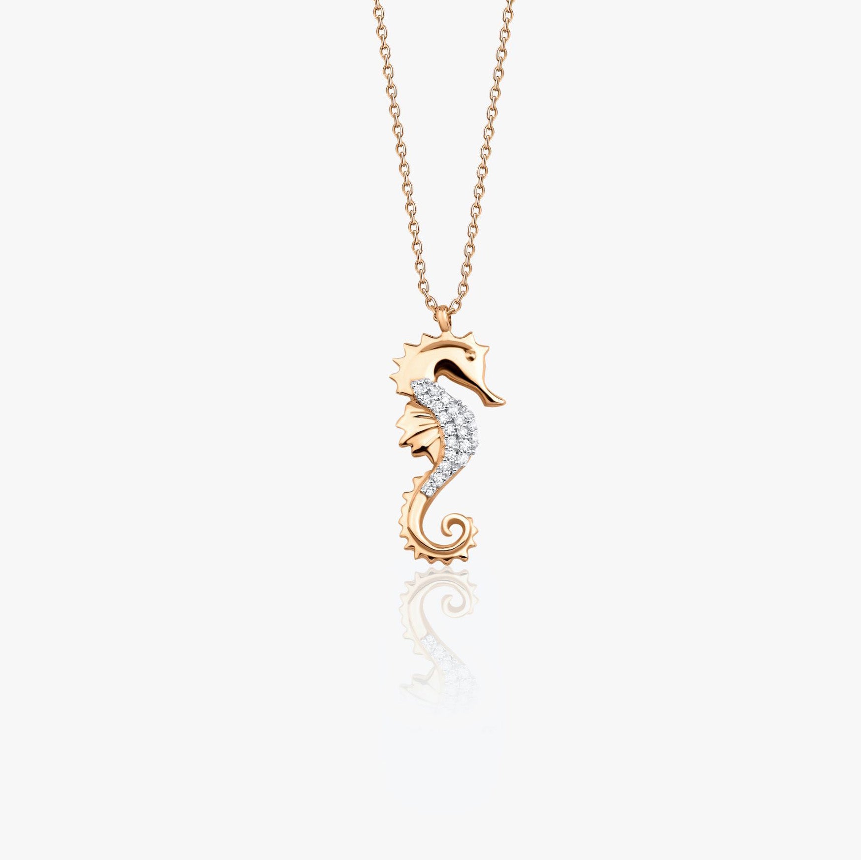 Diamond Seahorse Pendant Necklace