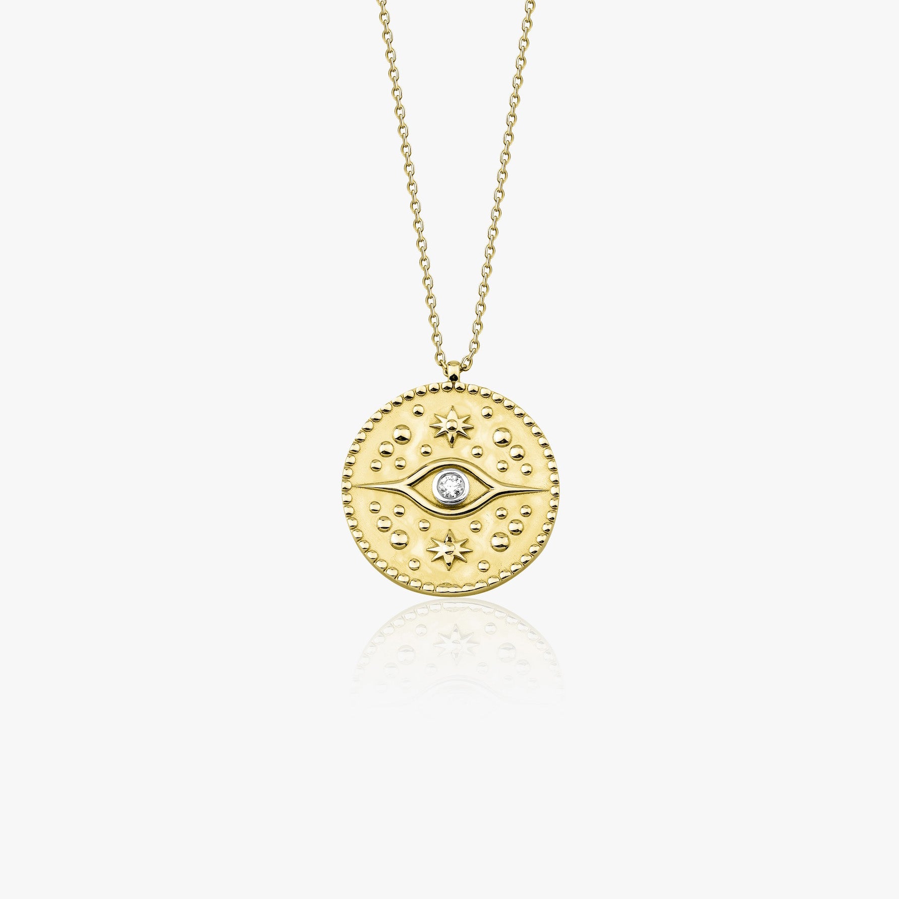 Diamond Medallion Coin Necklace