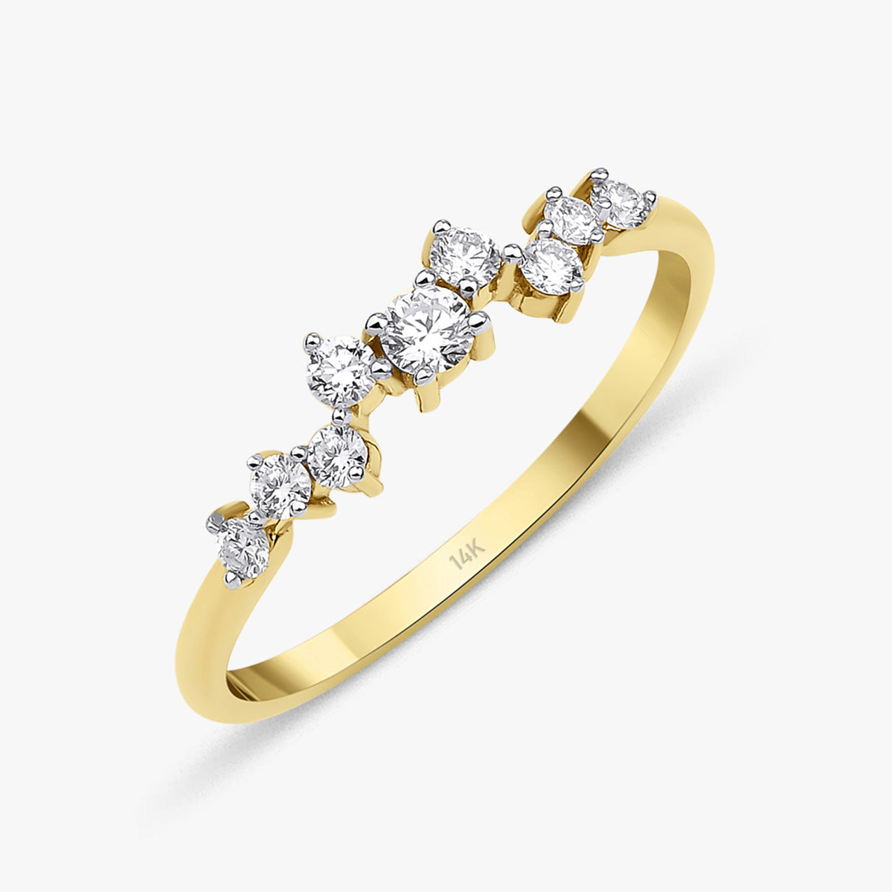 Cluster Diamond Ring in 14K Gold