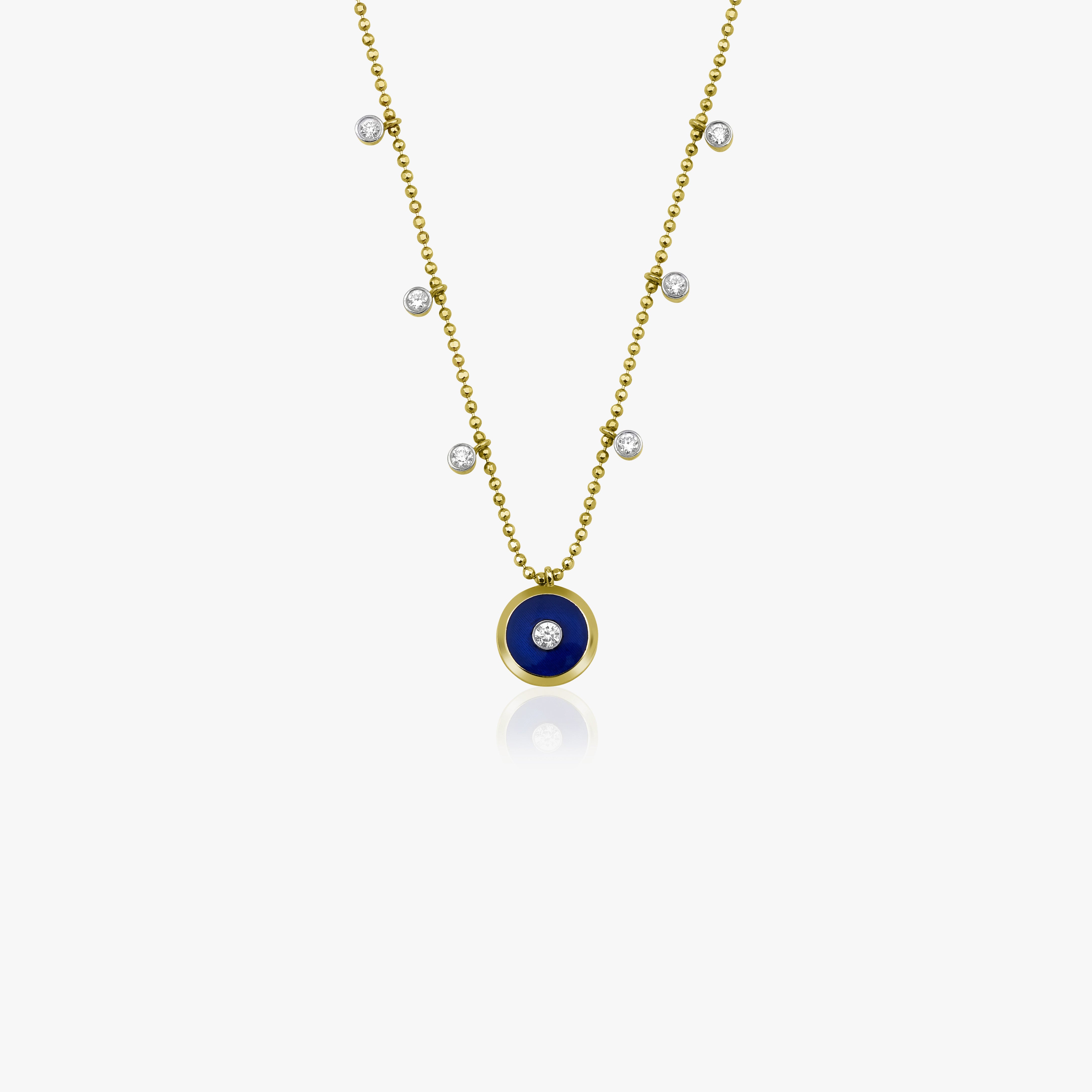Diamond Eye Station Necklace in 14K Gold