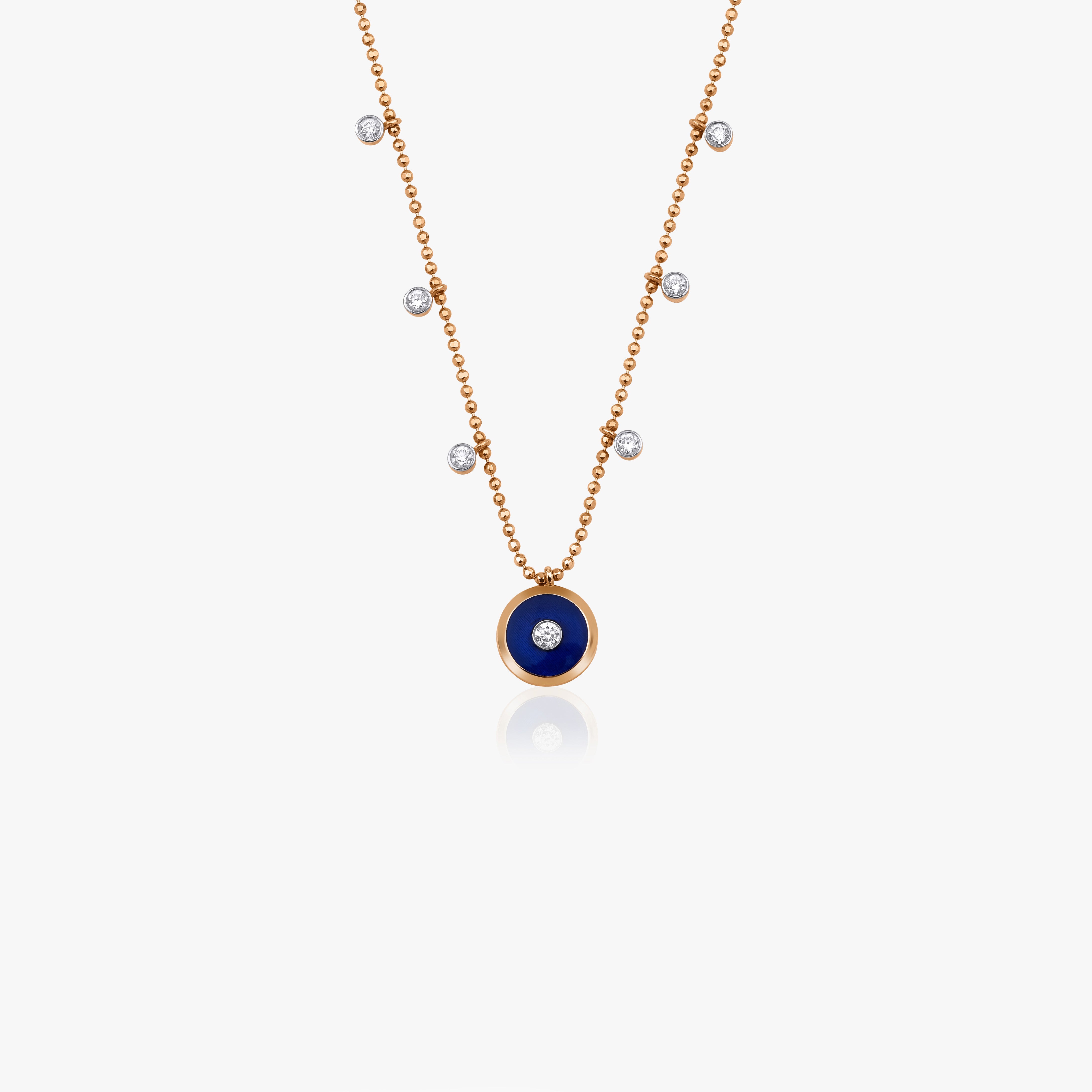 Diamond Eye Station Necklace in 14K Gold