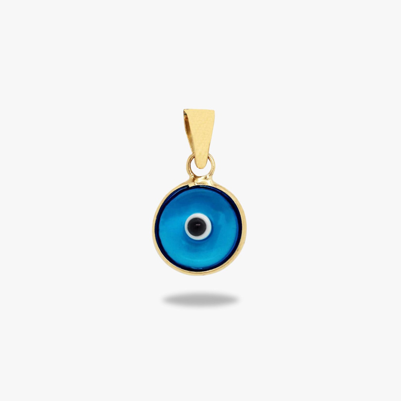 Blue Evil Eye Pendant Necklace in 14K Gold