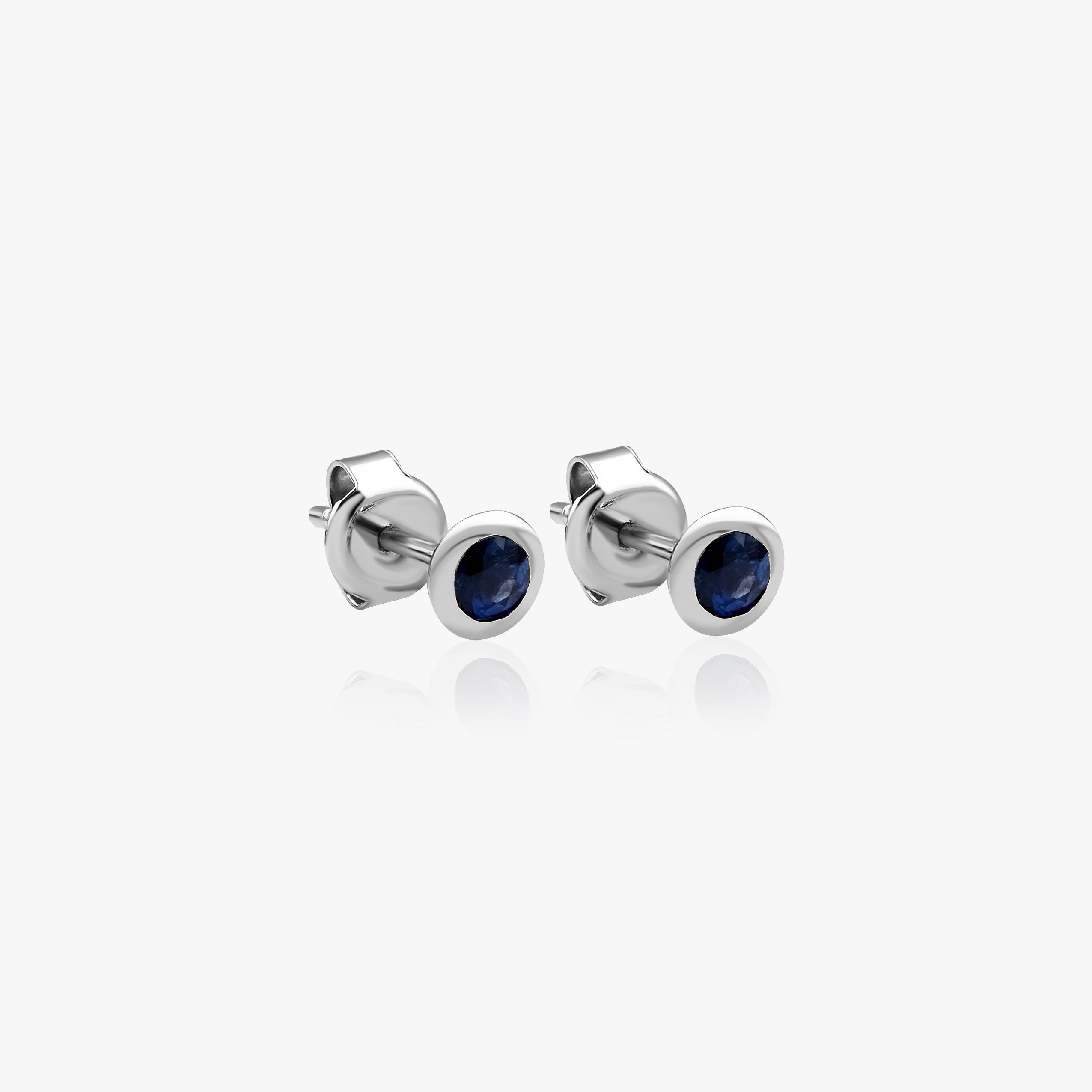 Blue Sapphire Stud Earrings Available in 14K and 18K Gold