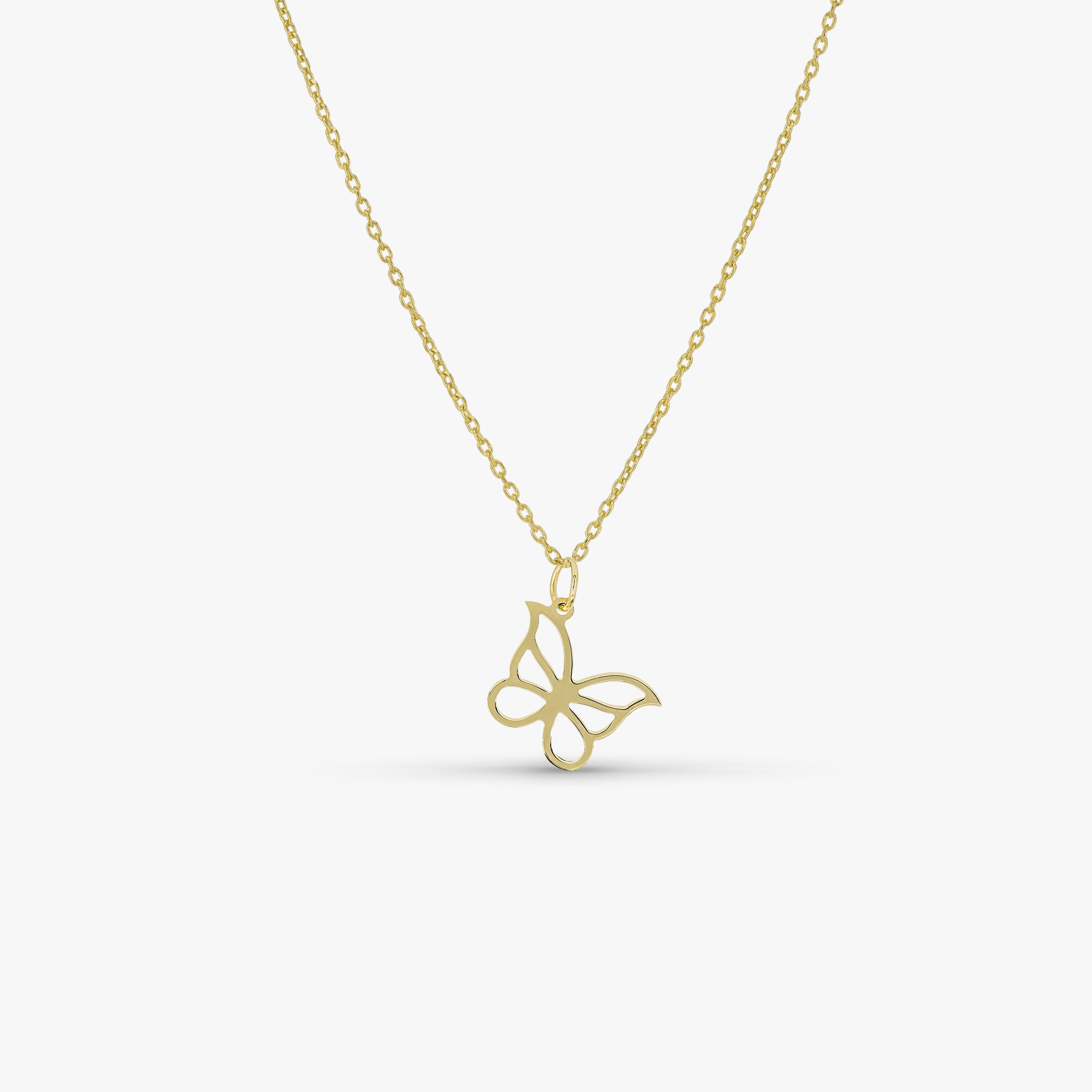 Butterfly Pendant Necklace in 14K Gold