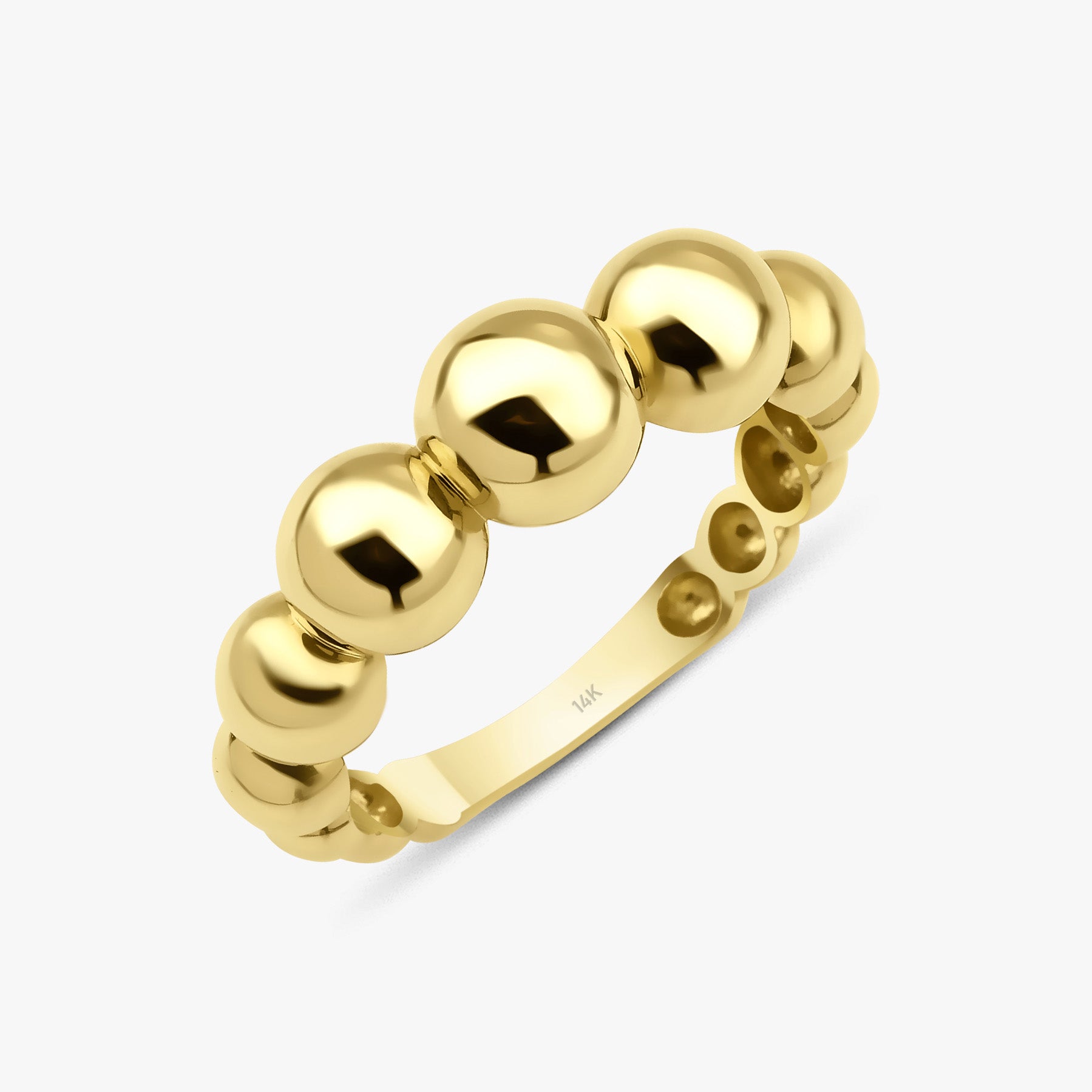 Graduated Bead Ring in 14K Gold / Gold Bubbles