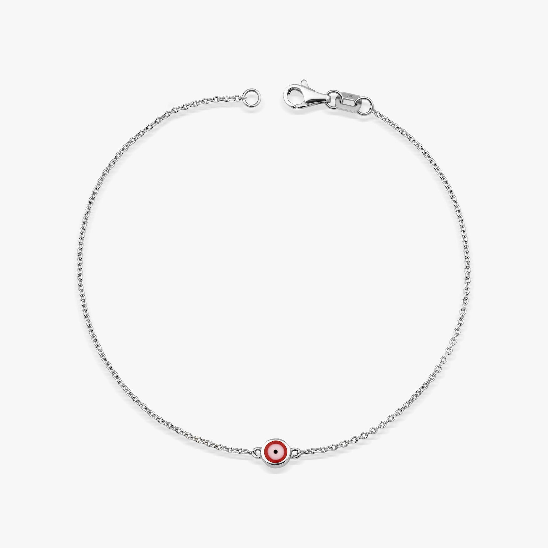 Red Evil Eye Bracelet in 14K Gold