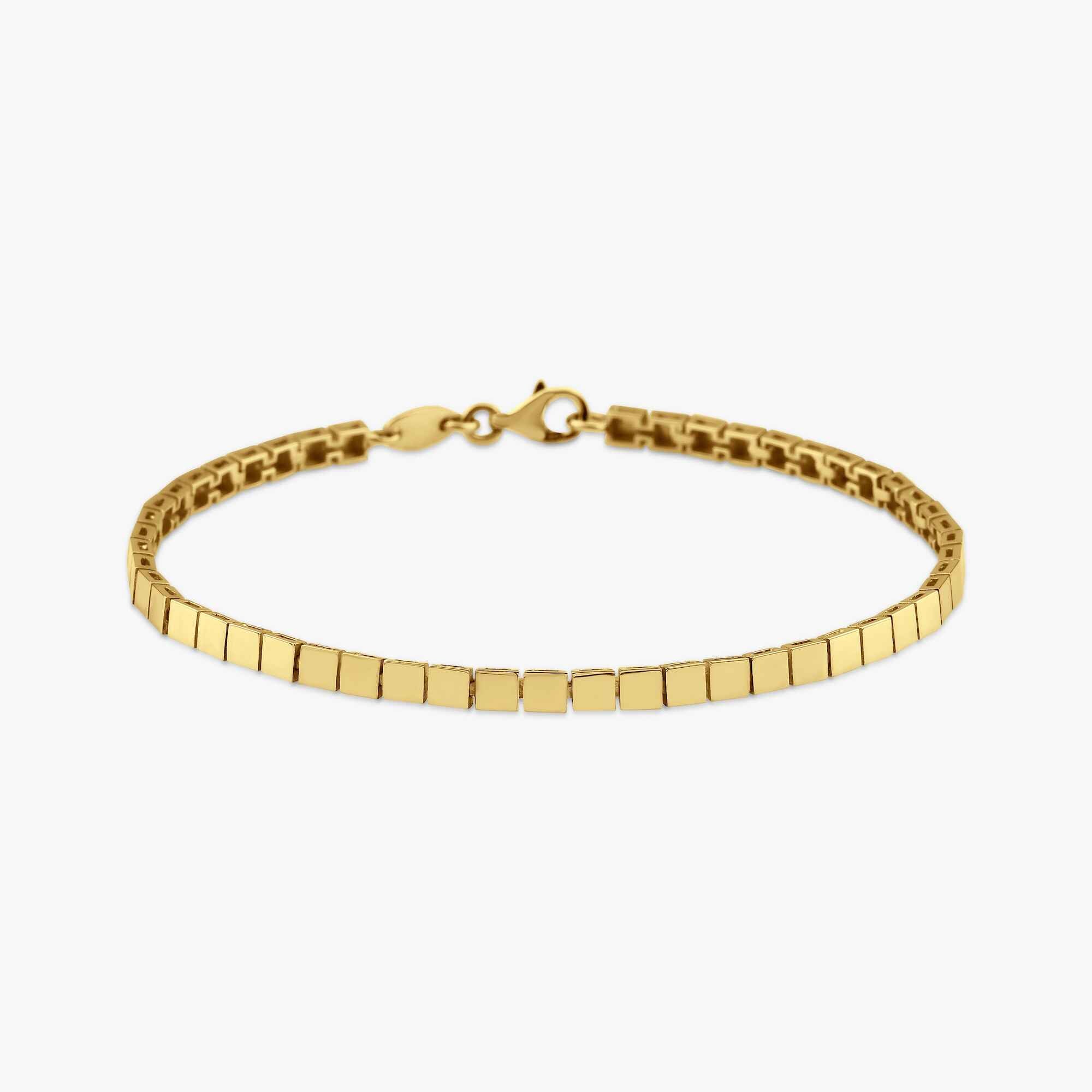 Modern Box Chain Bracelet in 14K Gold
