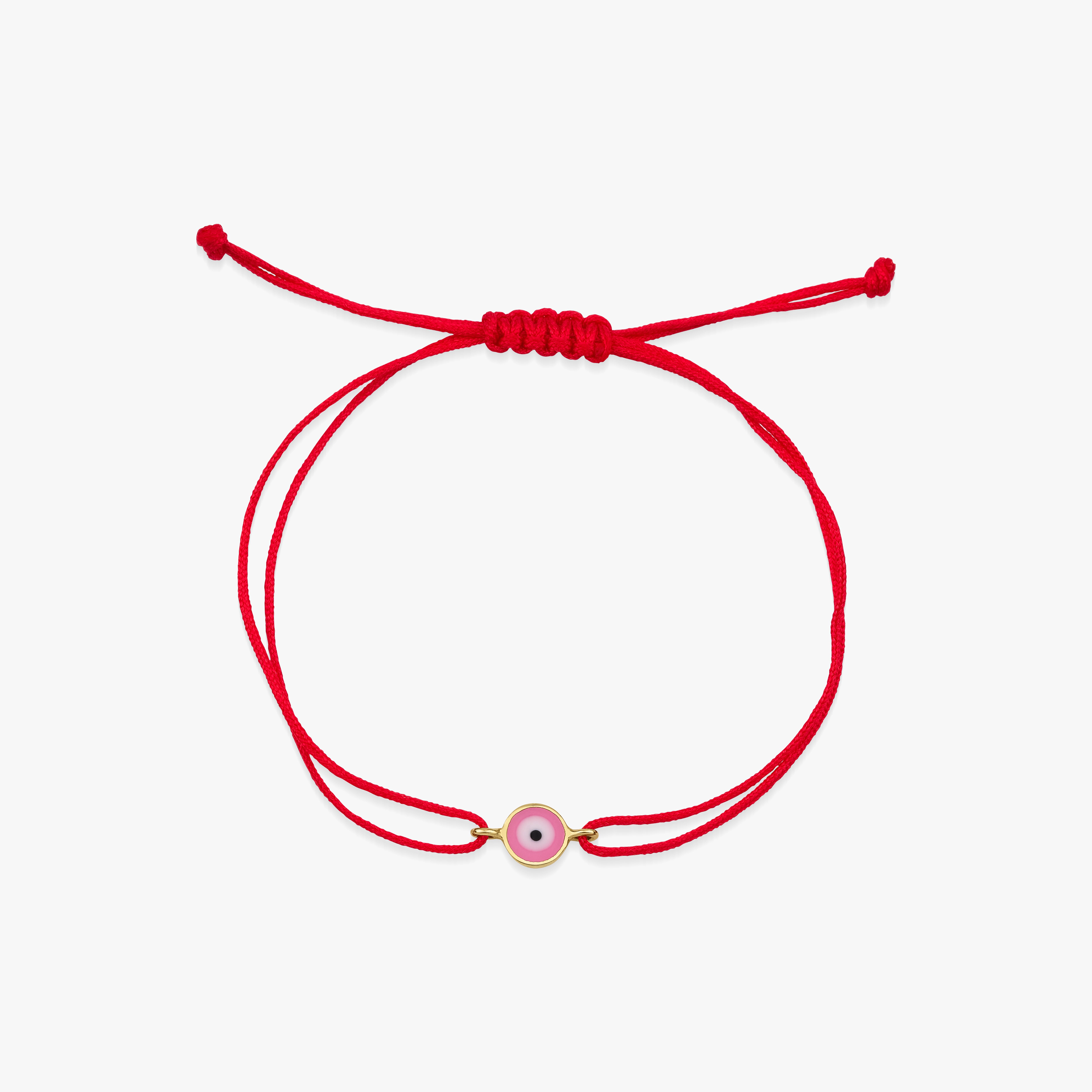 Royal Pink Evil Eye Bracelet in 14K Gold