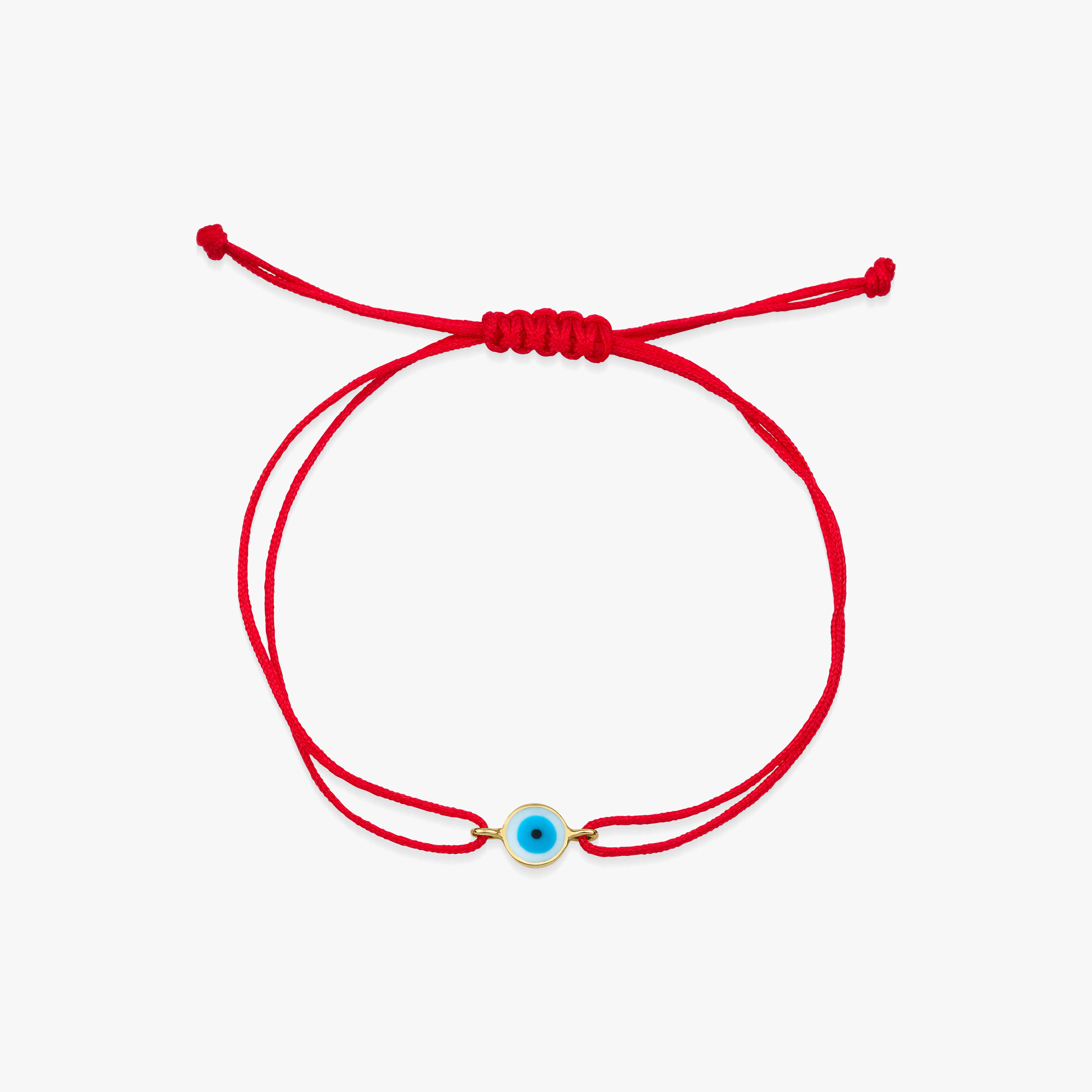 White Evil Eye Bracelet in 14K Gold