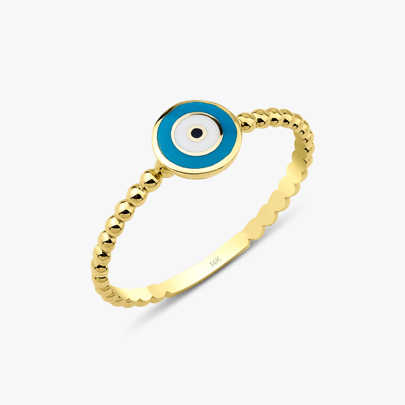 Evil Eye Ring in 14K Gold