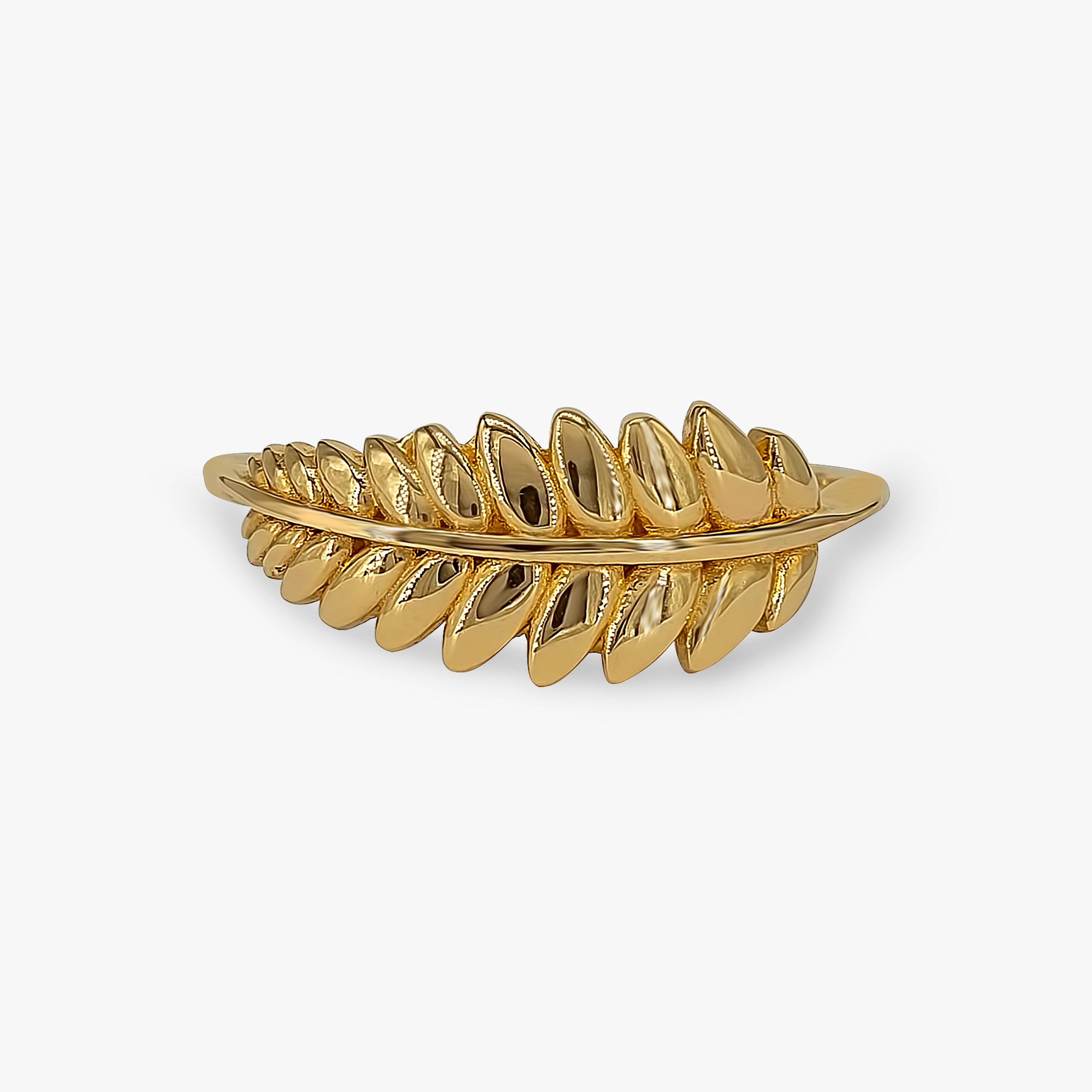 Golden Feather Ring in 14K Gold