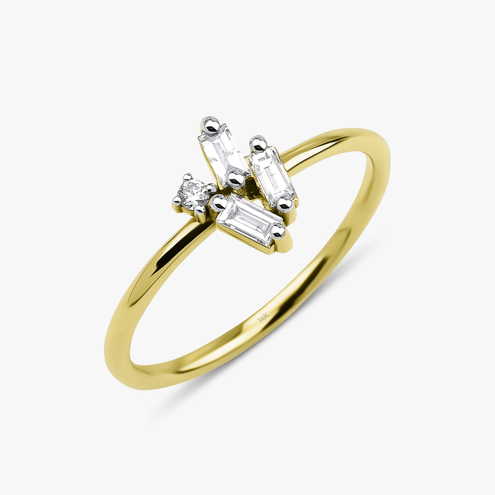 14K Gold Minimal Baguette Diamond Ring