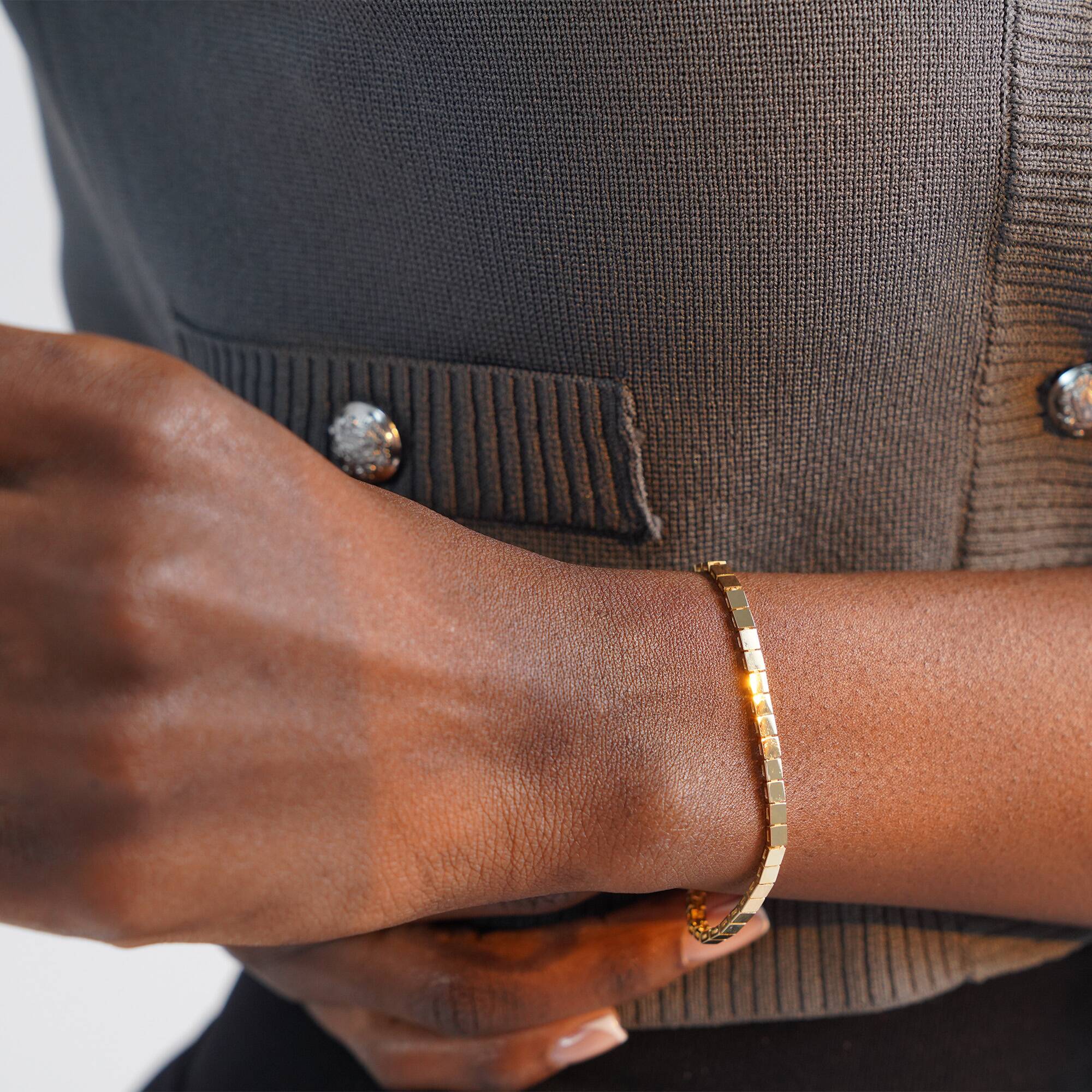 Modern Box Chain Bracelet in 14K Gold