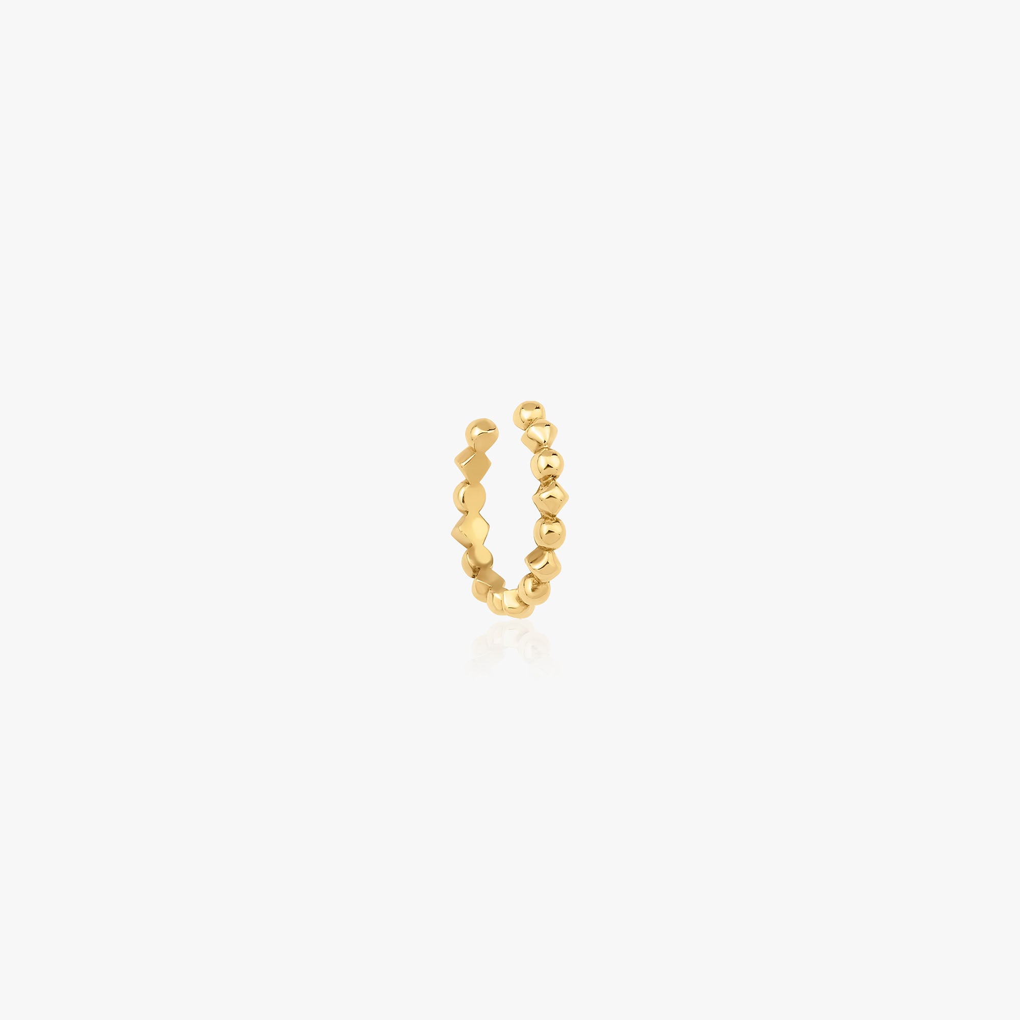 Single Beaded Ear Cuff in 14K Gold