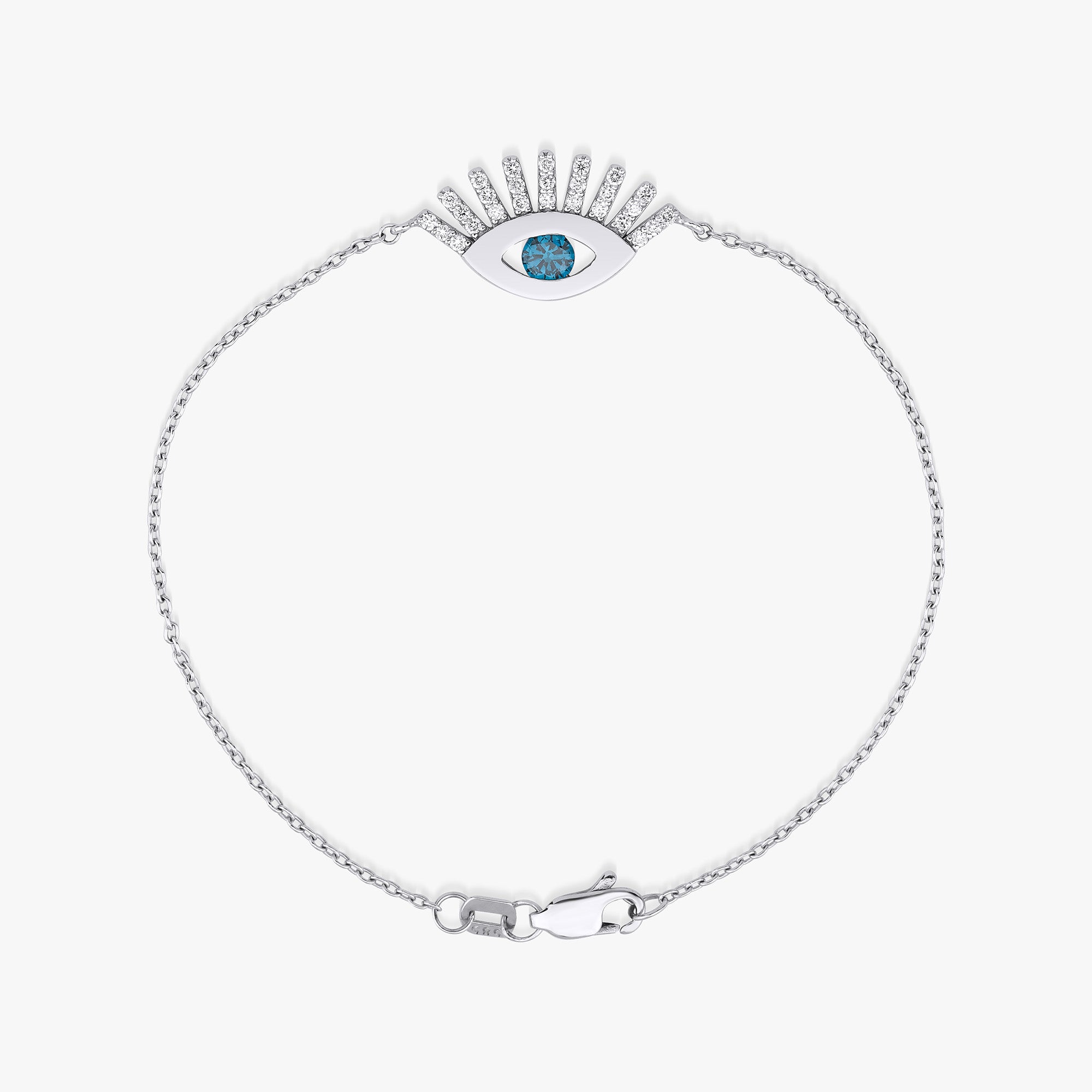 Blue Diamond Eye Bracelet in 14K Gold
