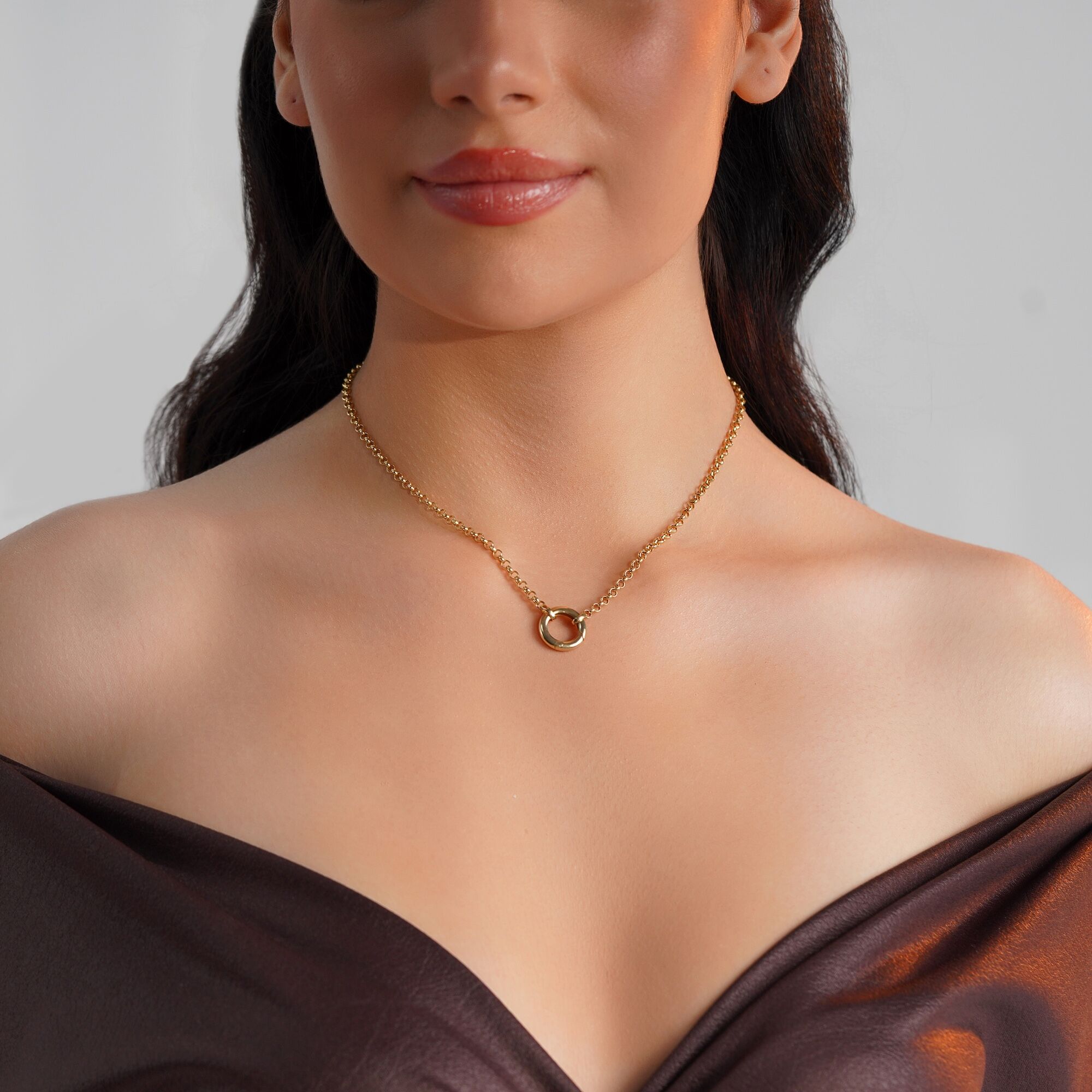 Charm Holder Necklace in 14K Gold