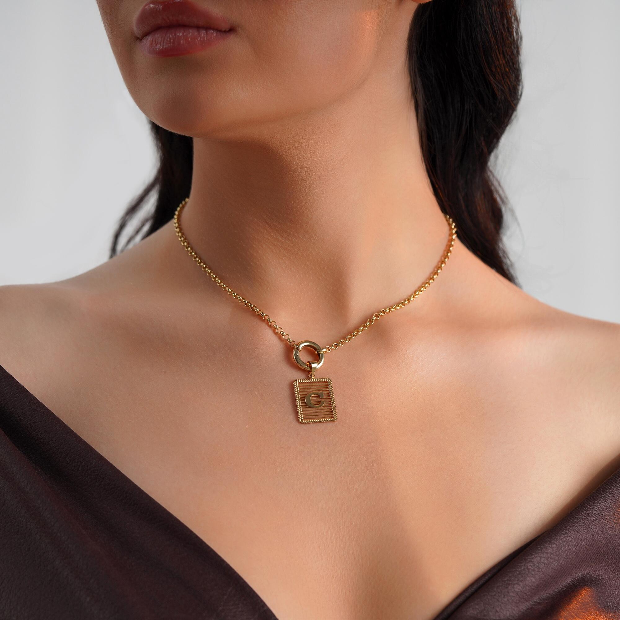 Charm Holder Necklace in 14K Gold
