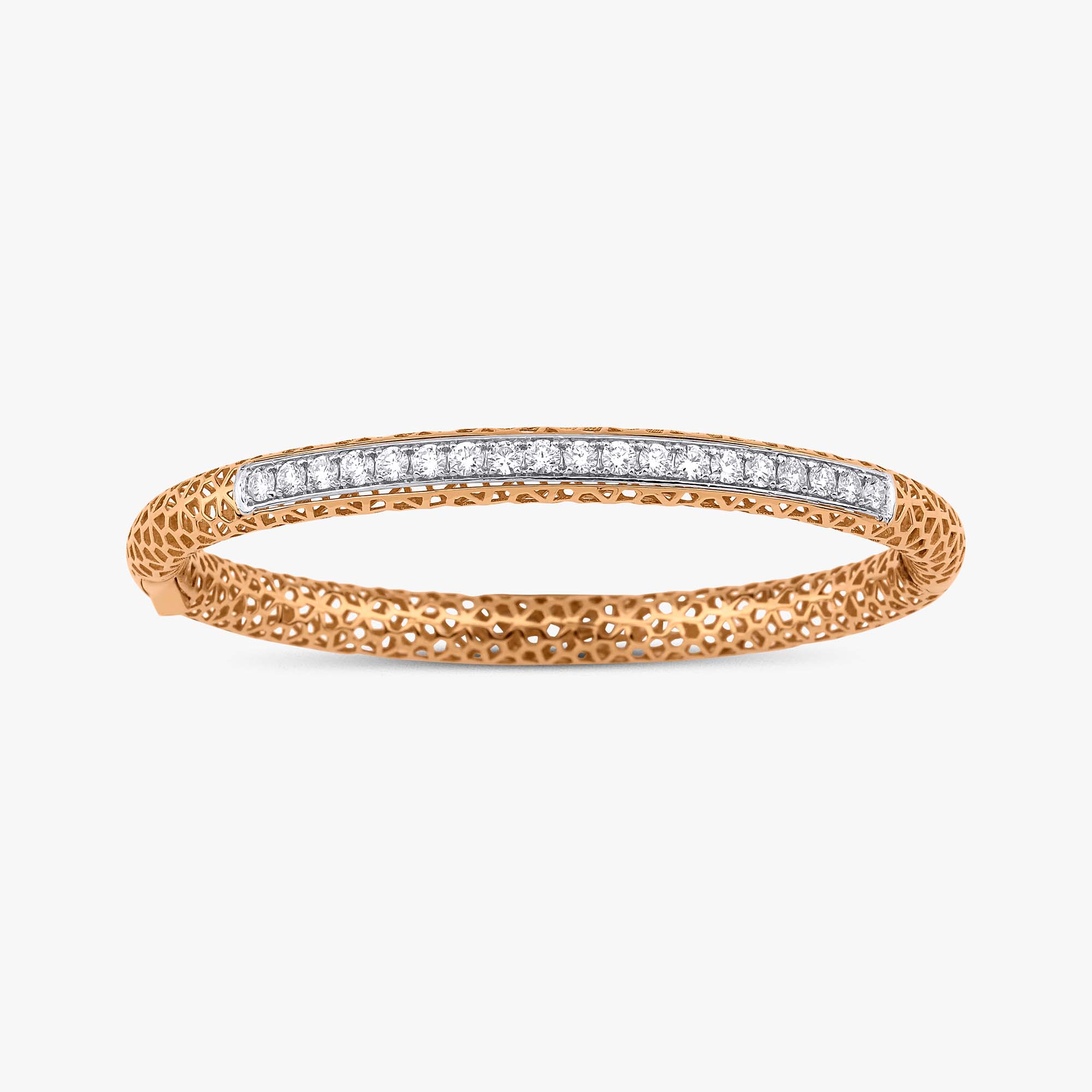 Diamond Elipse Orbit Bangle in 18K Gold