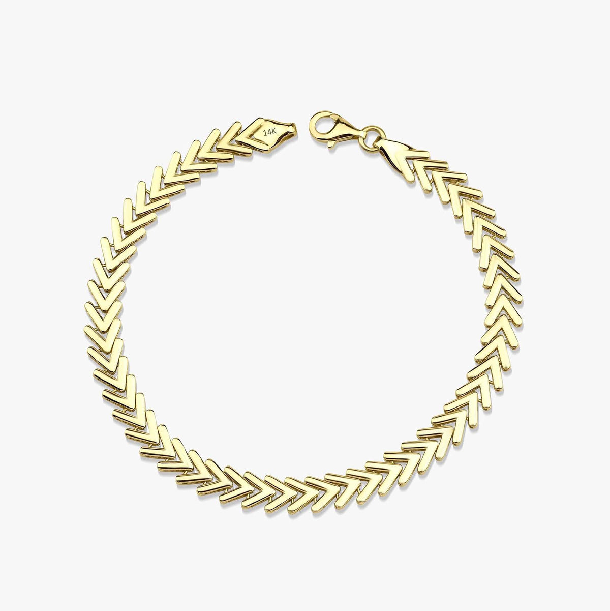 Chevron Chain Bracelet in 14K Gold