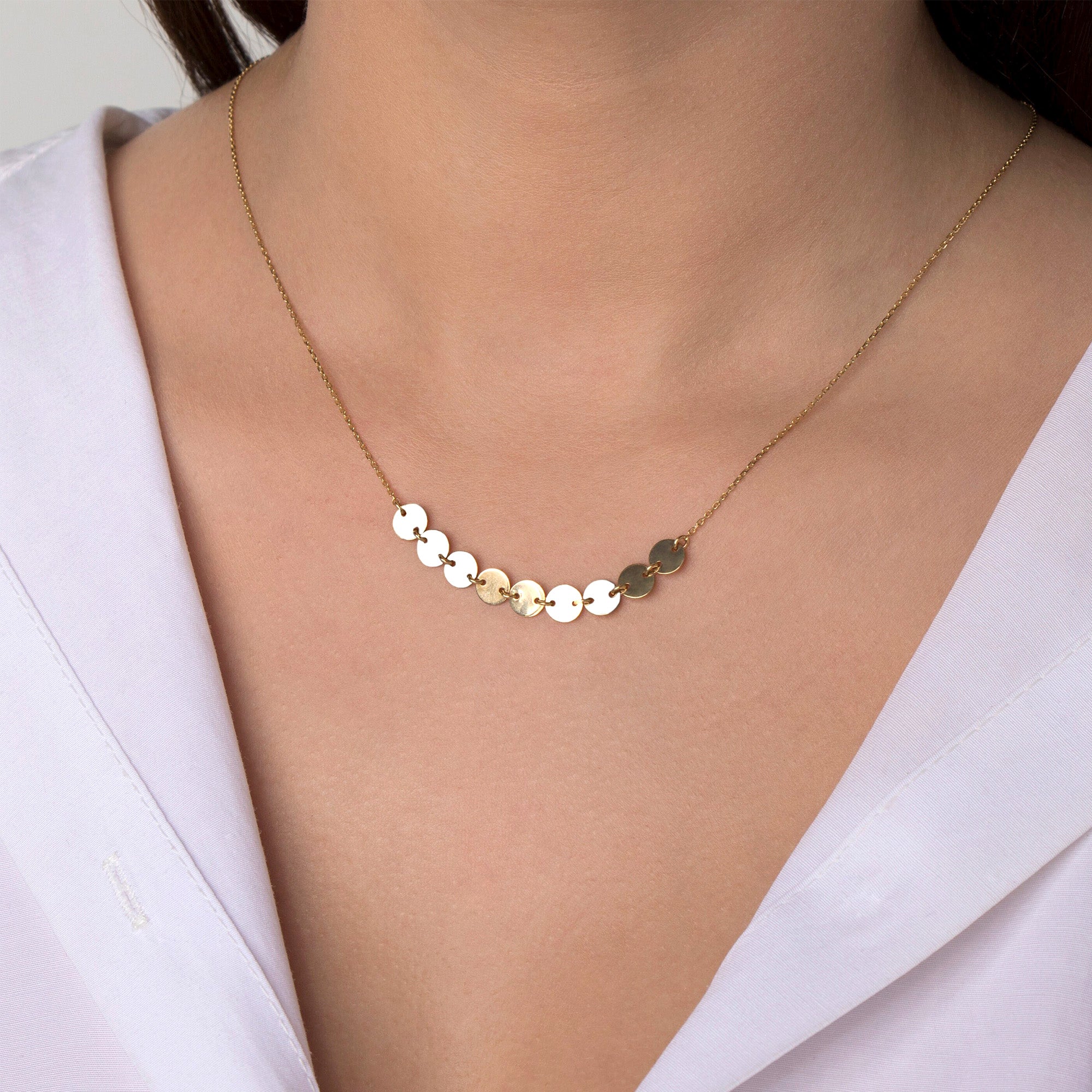 Circle Layering Necklace in 14K Gold