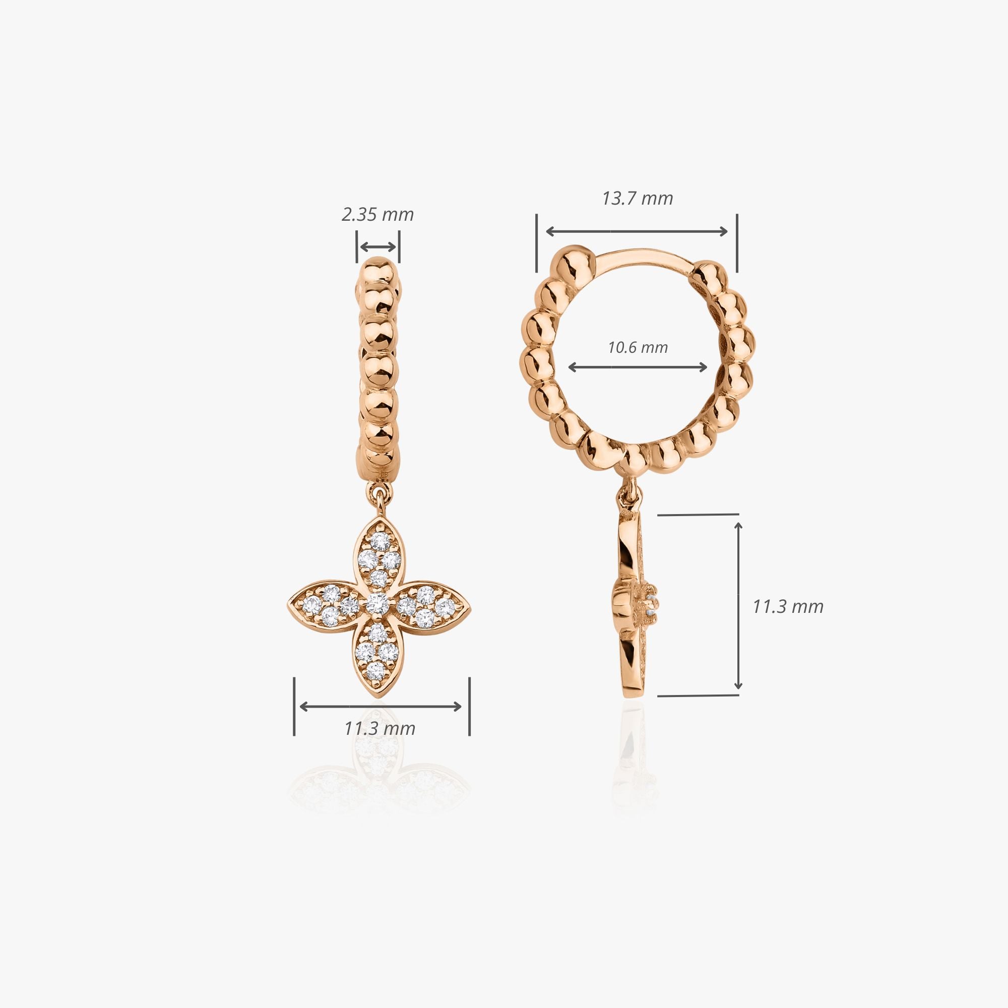 4 Leaf Clover Earrings Available in 14K and 18K Gold