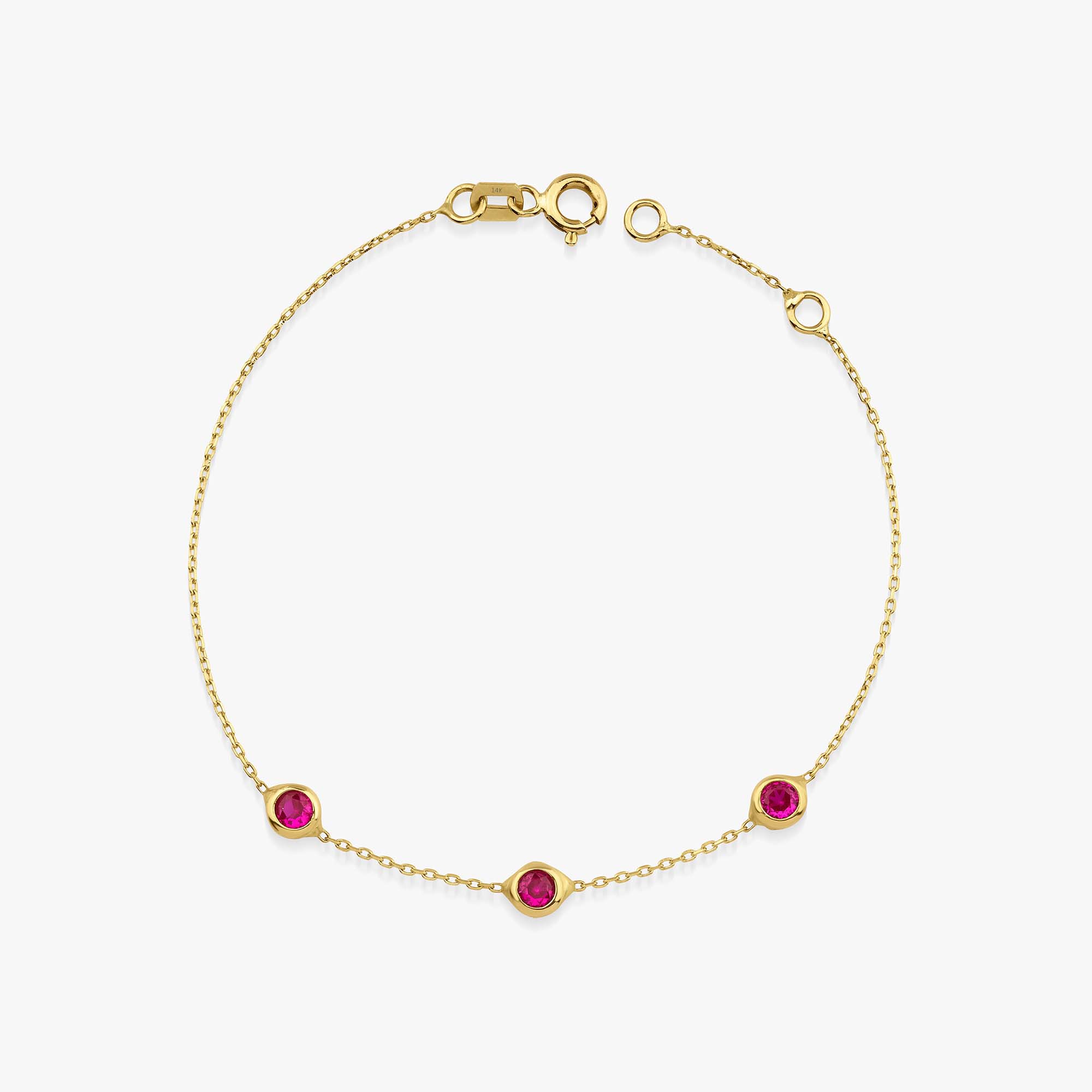 minimal created ruby bracelet