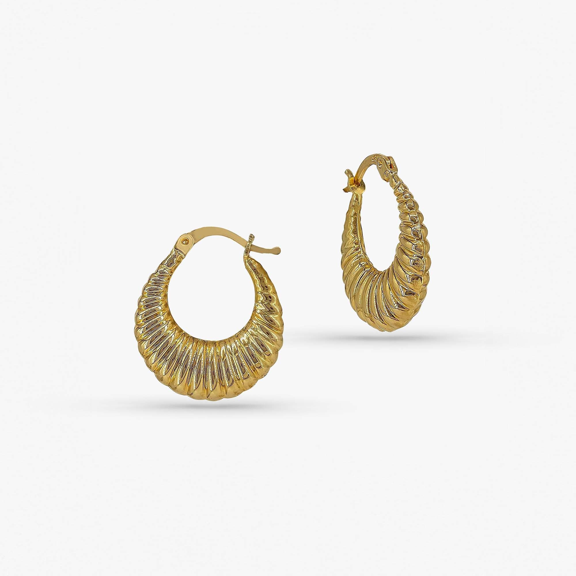 Croissant Hoops in 14K Gold