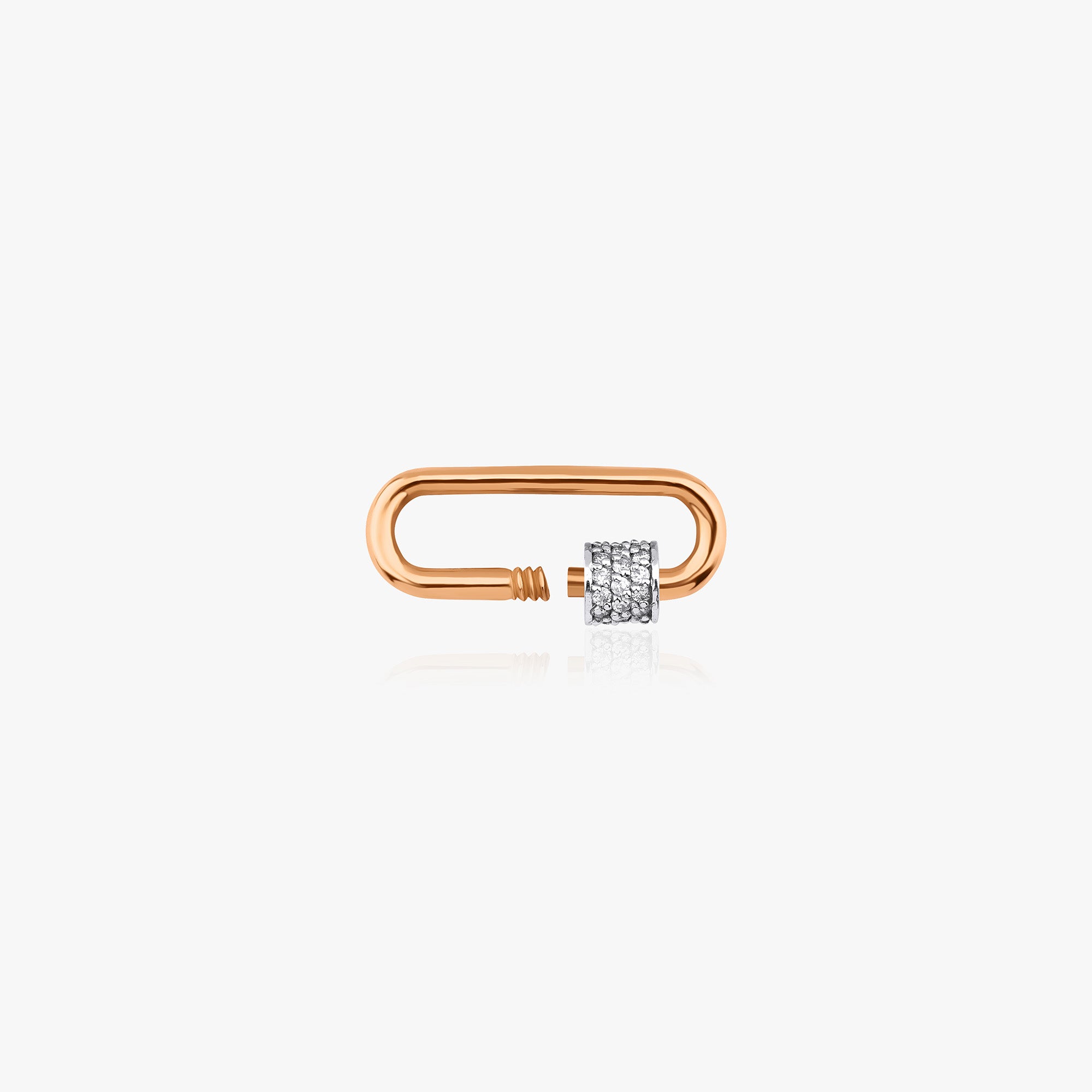 Diamond/Gemstone Carabiner Lock in 14K Gold / Mini Carabiner