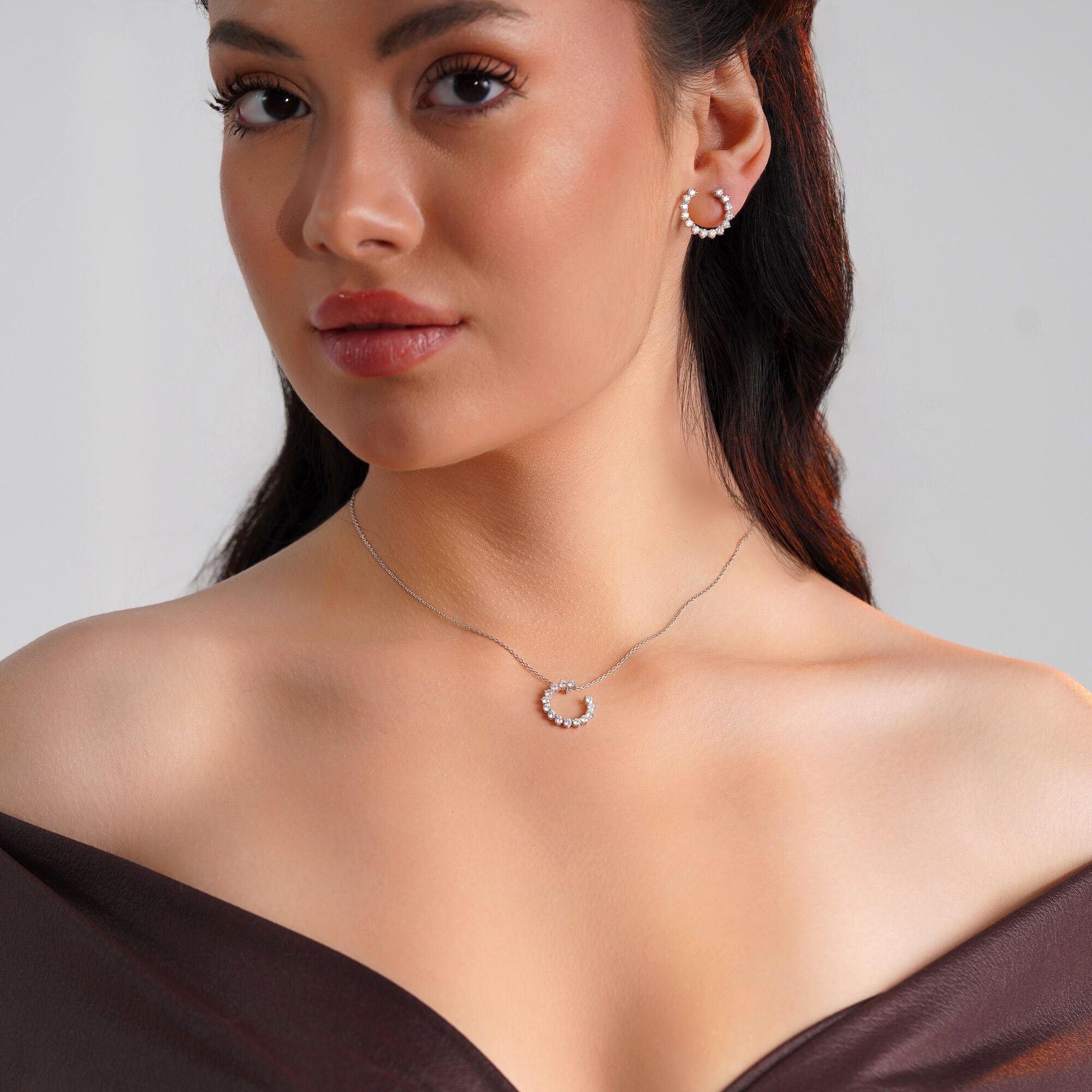 Large Diamond Eternal Winter Sun Necklace Available in 14K and 18K Gold