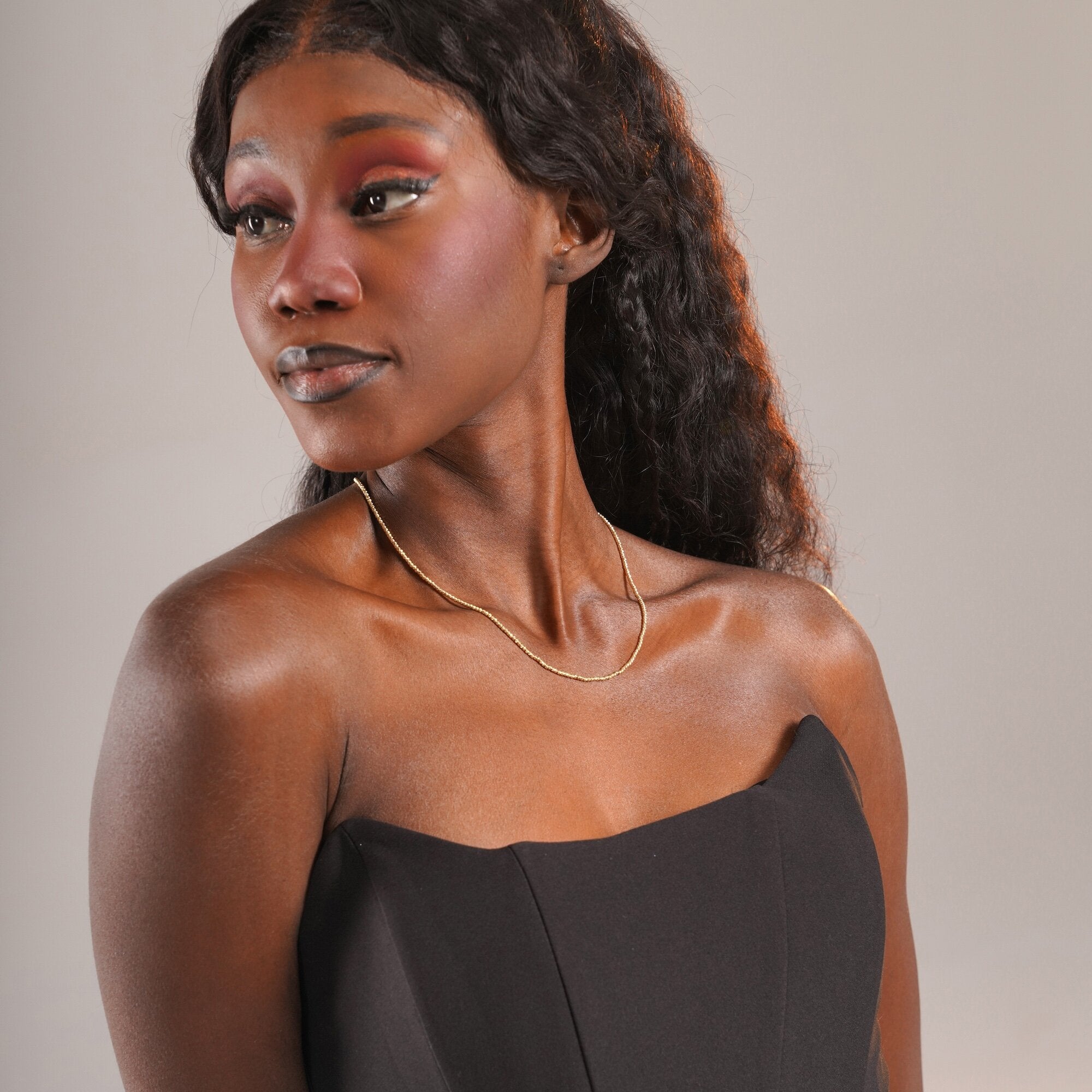 Laser Cut Beaded Chain Necklace