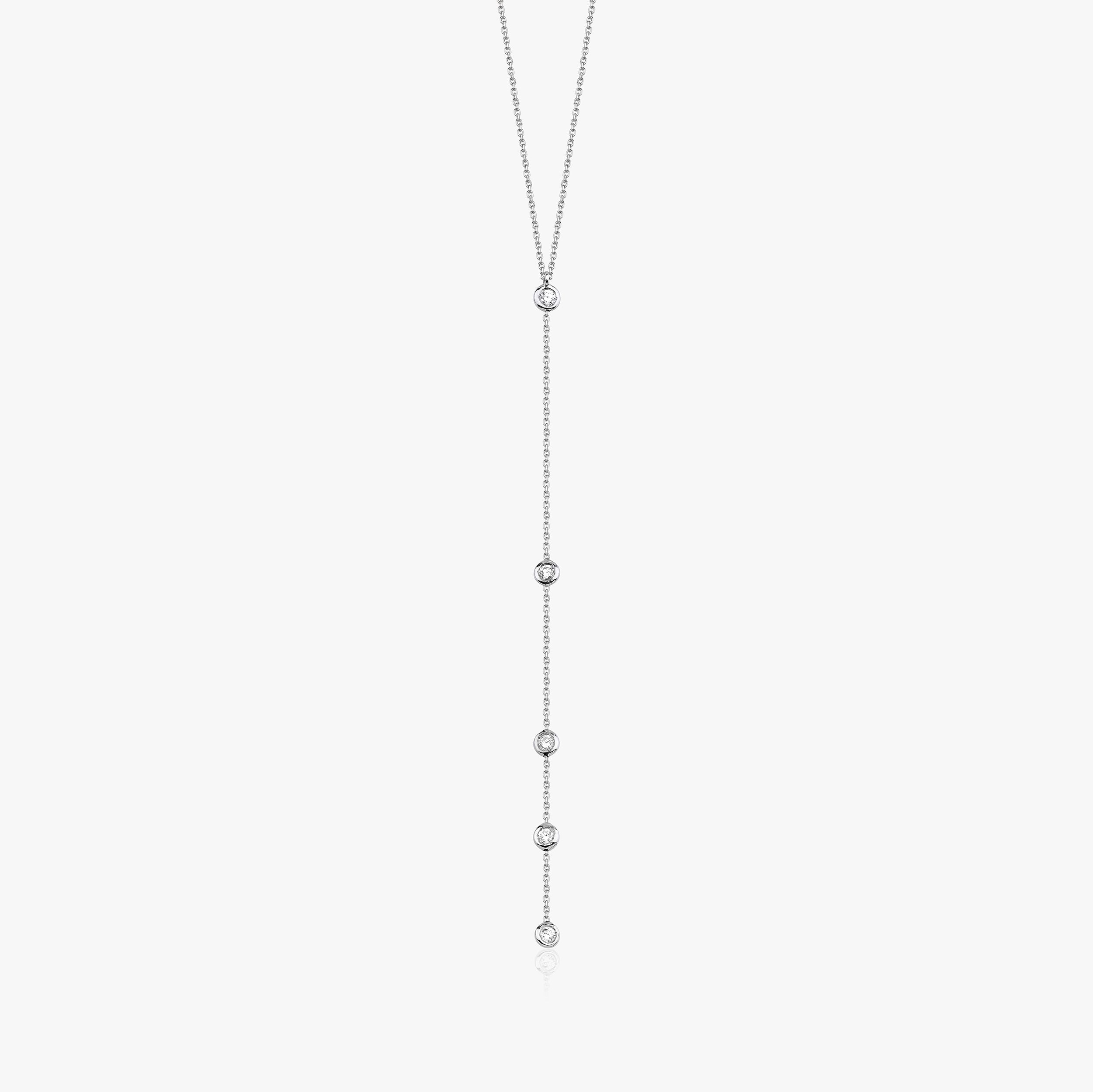 Diamond Lariat Necklace Available in 14K and 18K Gold