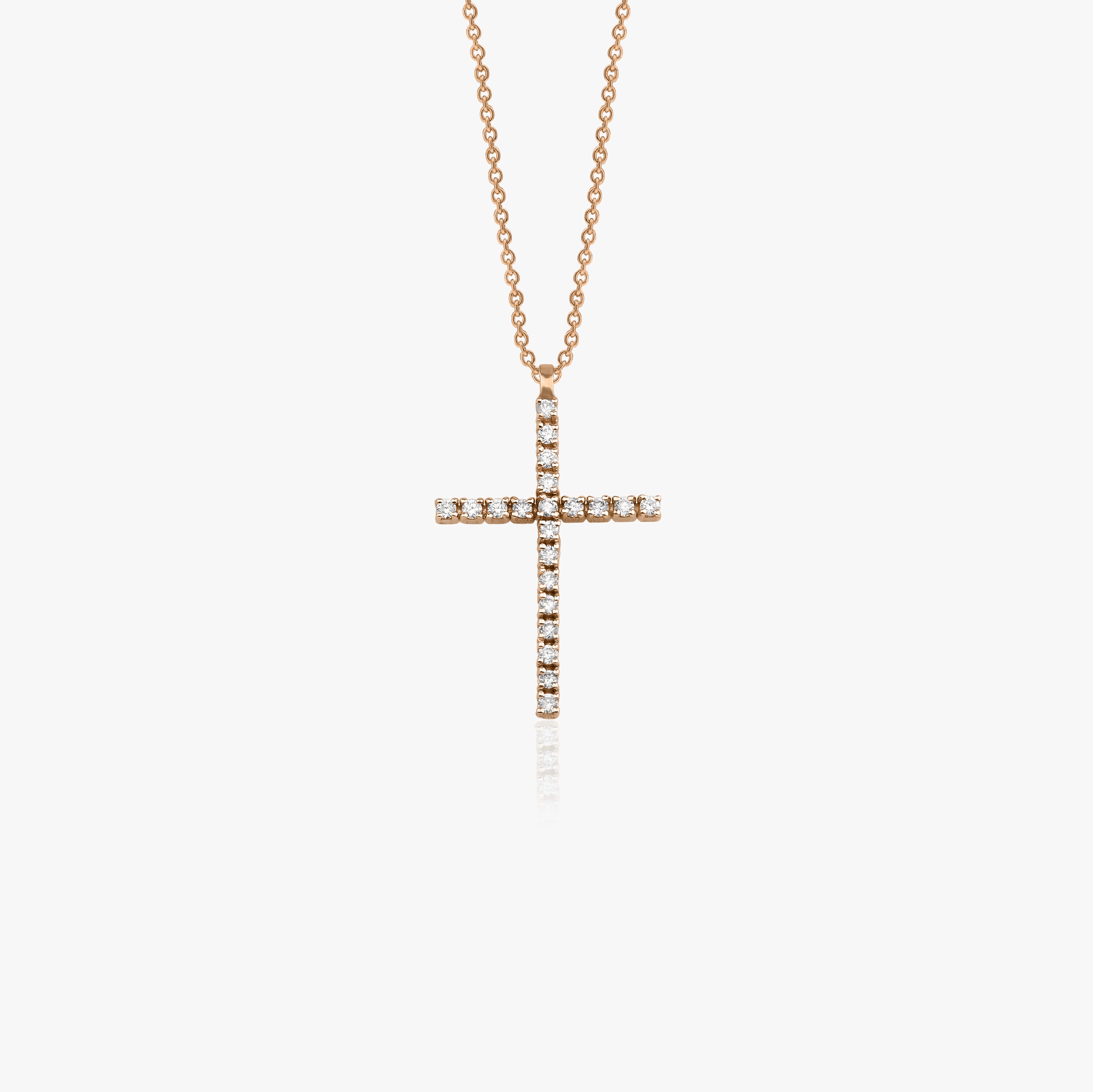 Diamond Cross Necklace Available in 14K and 18K Gold
