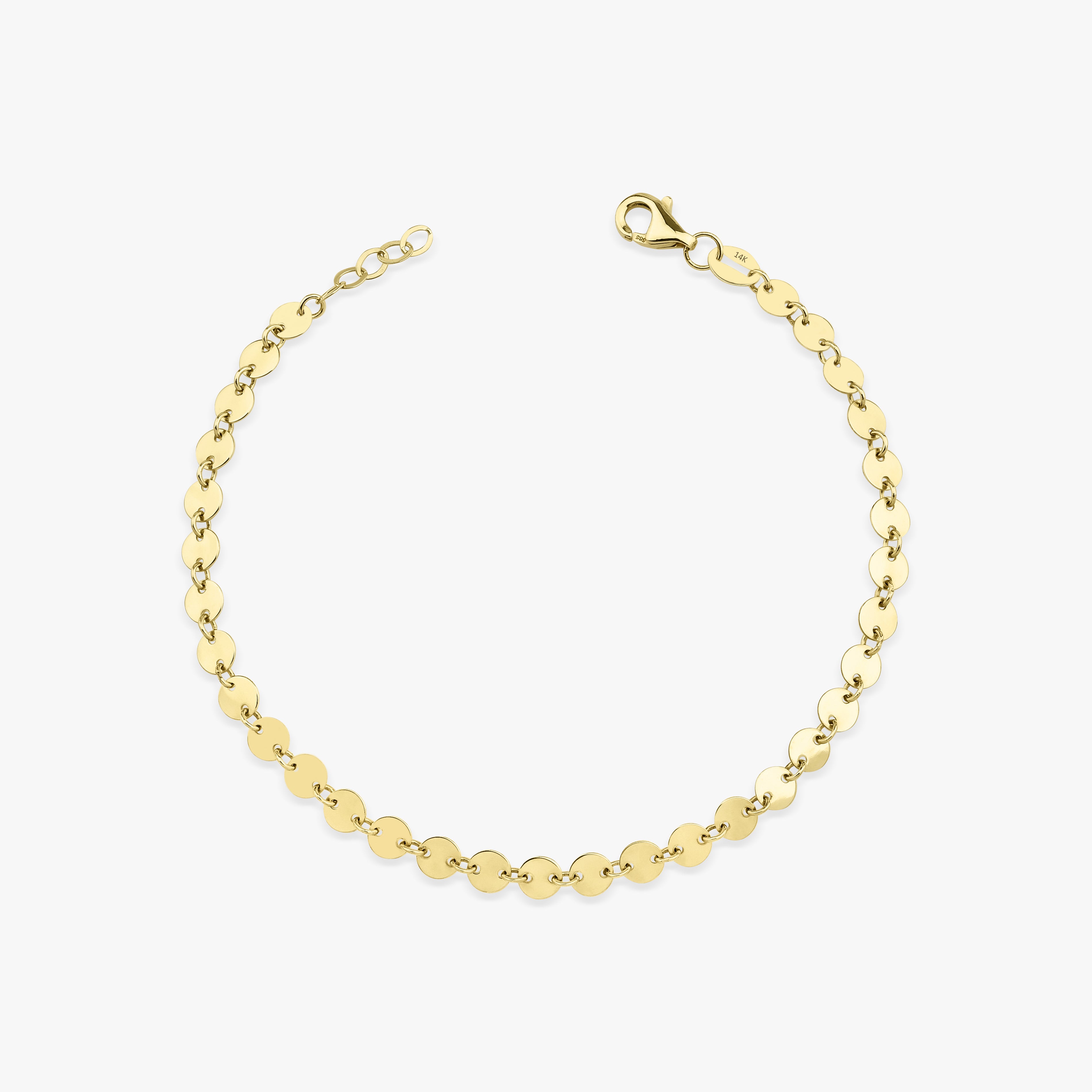 14K Gold Circle Chain Bracelet