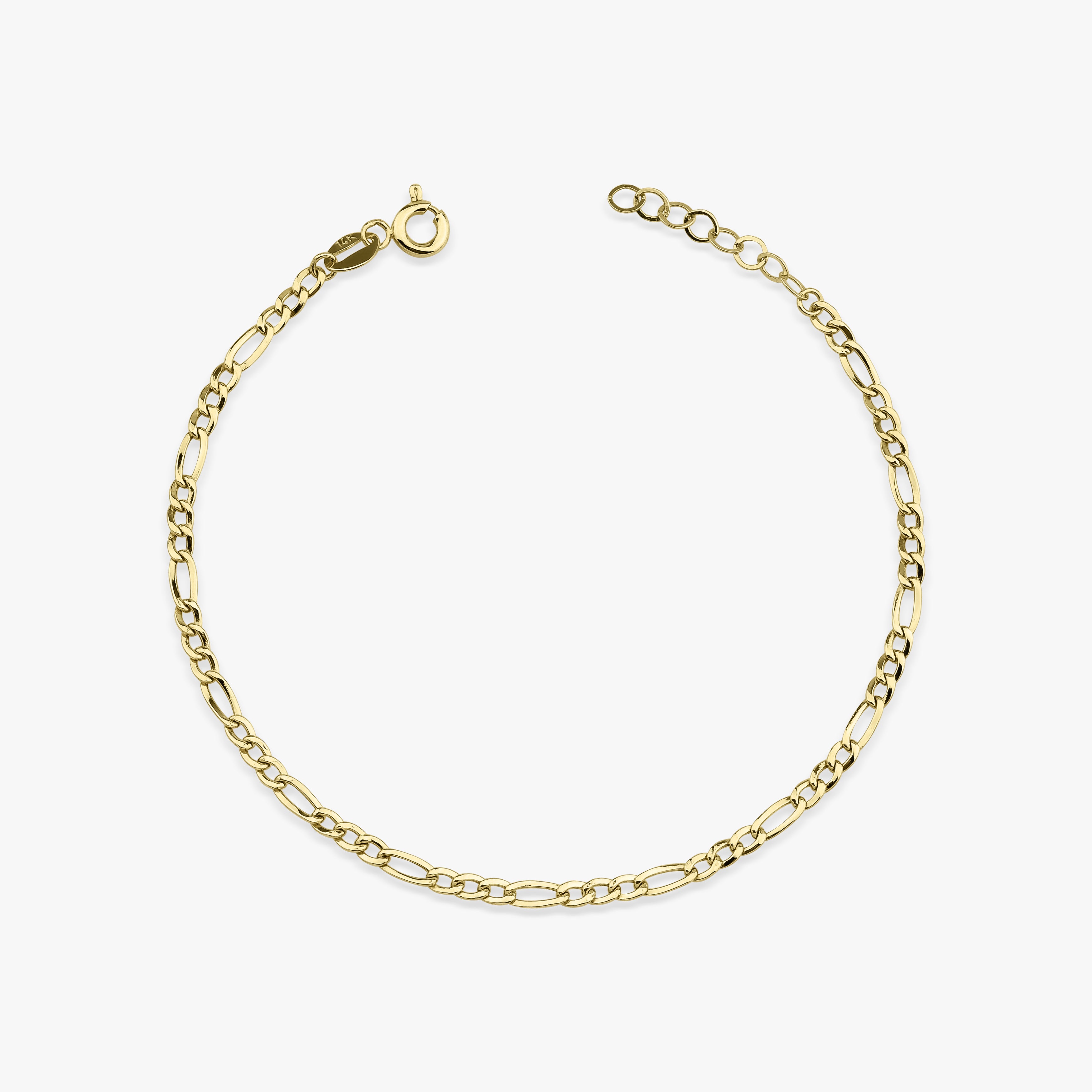 Dainty Figaro Chain Bracelet in 14K Gold