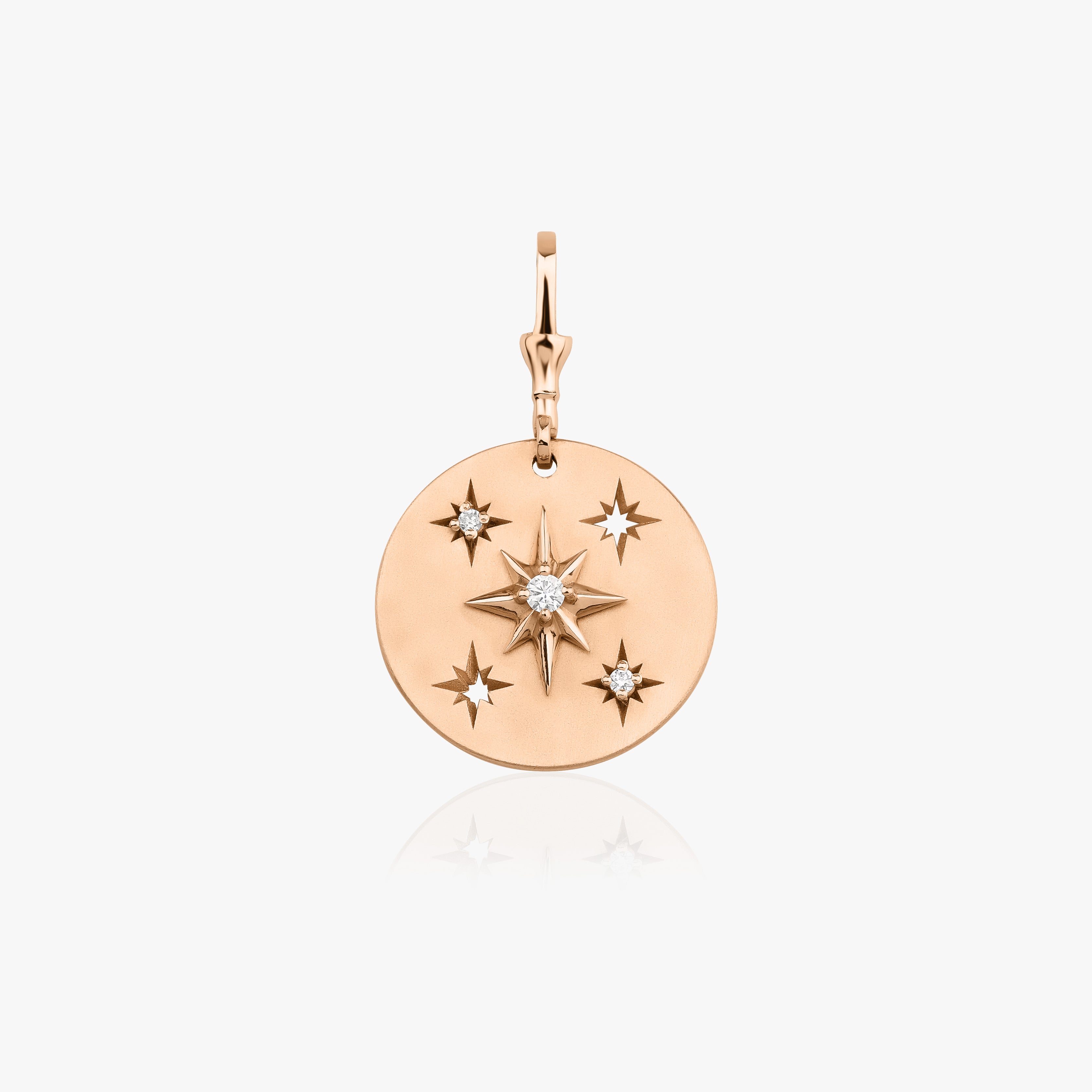 North Star Gold Medallion Pendant Available in 14K and 18K Gold