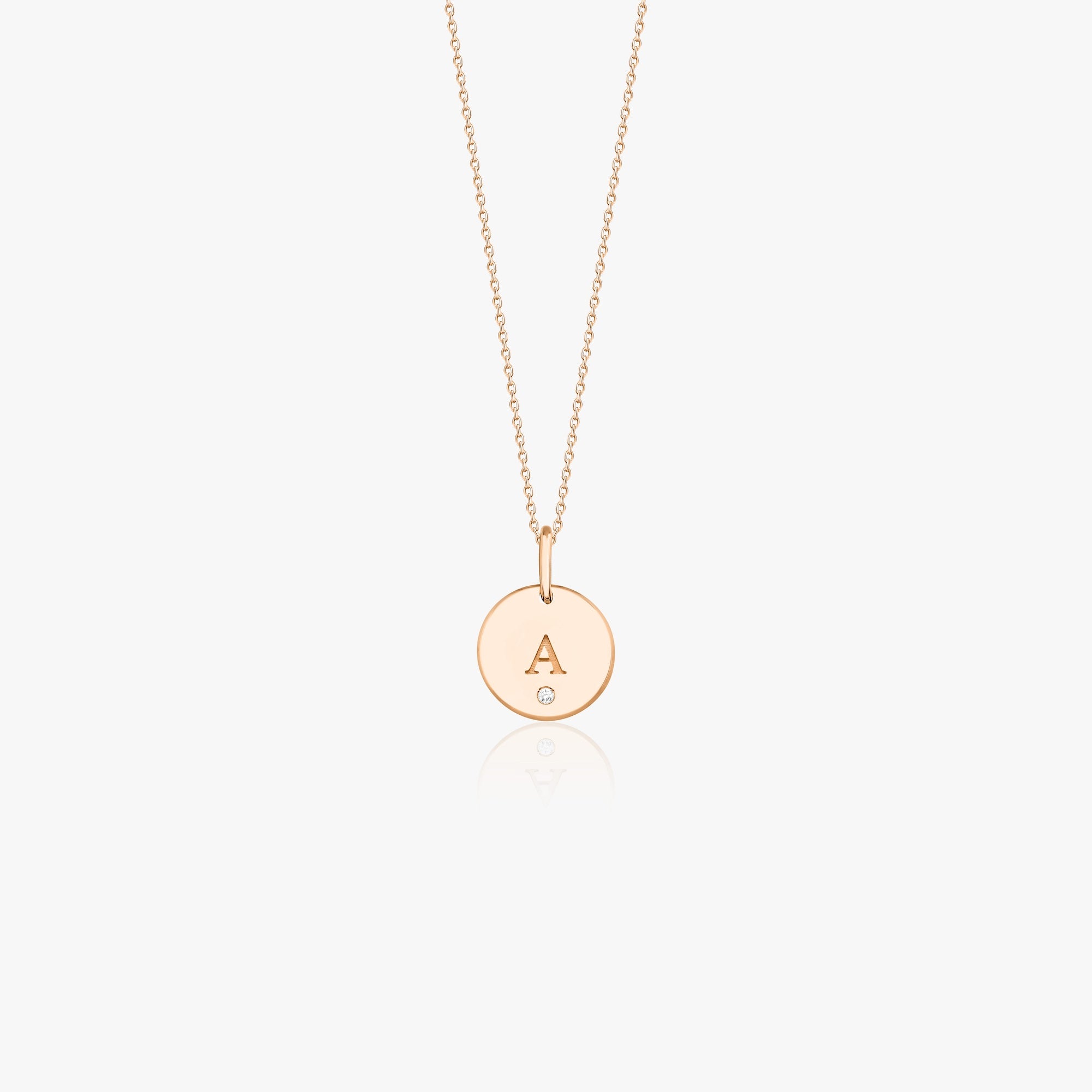 Birthstone Initial Pendant Necklace in 14K Gold