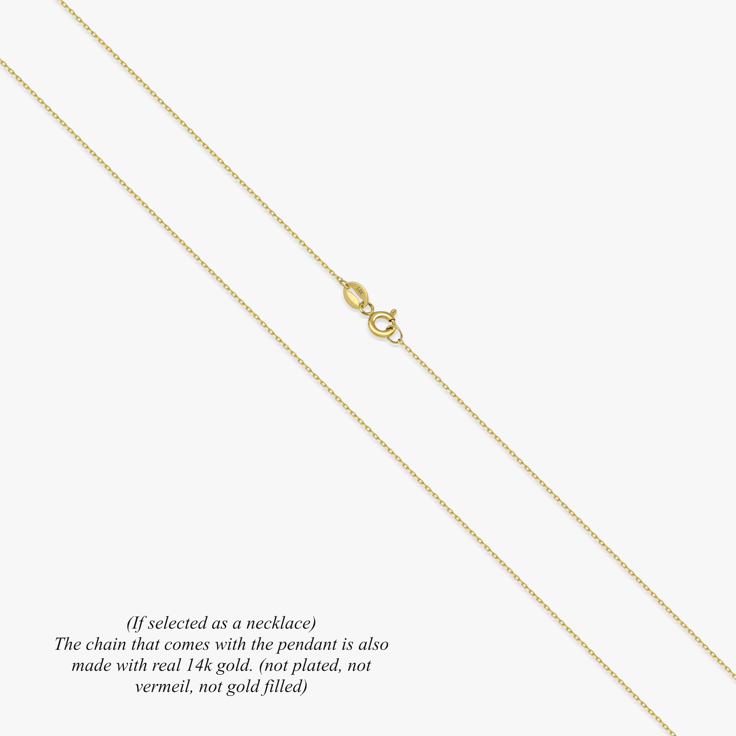 Birthstone Spade Initial Necklace in 14K Gold