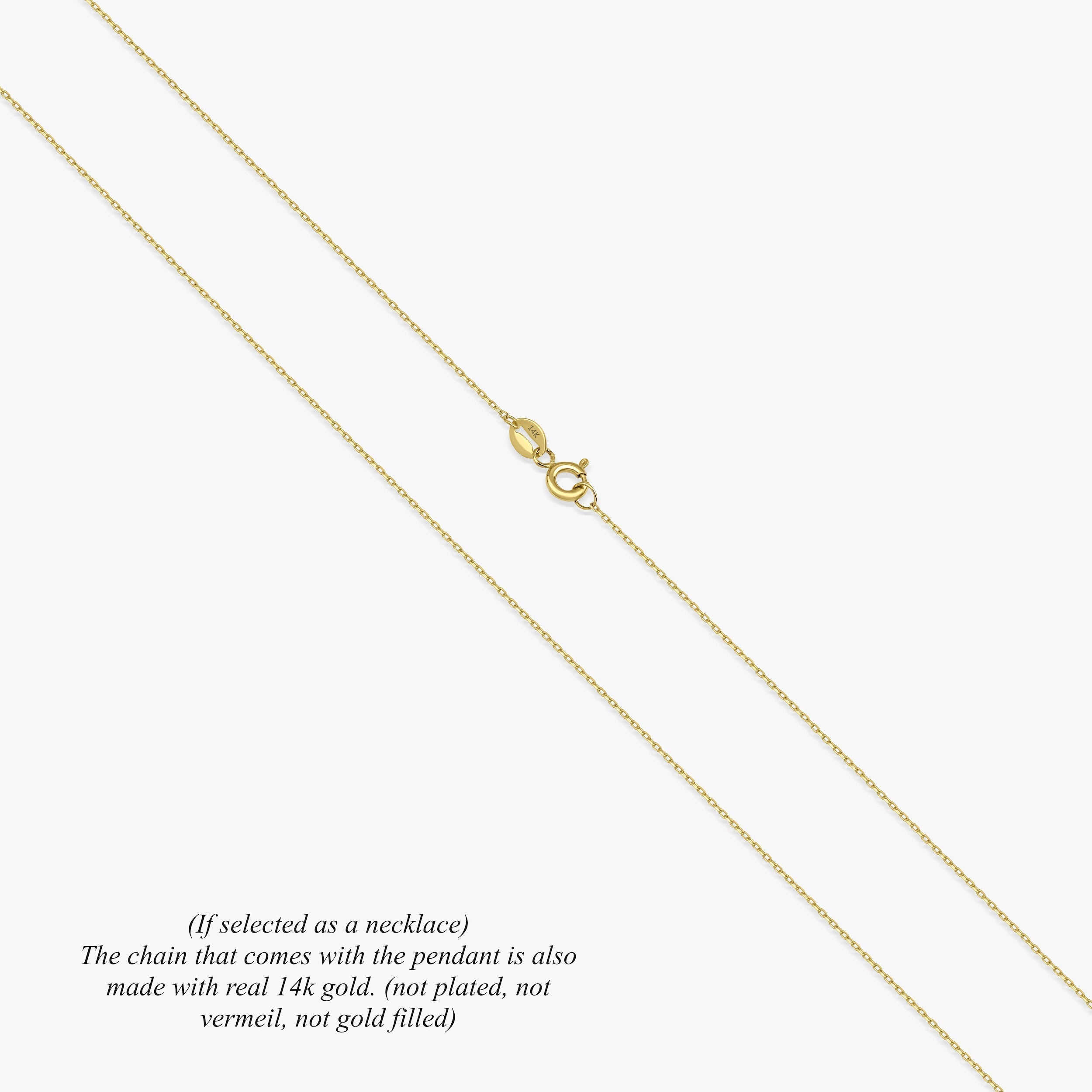 Orange Evil Eye Pendant Necklace in 14K Gold