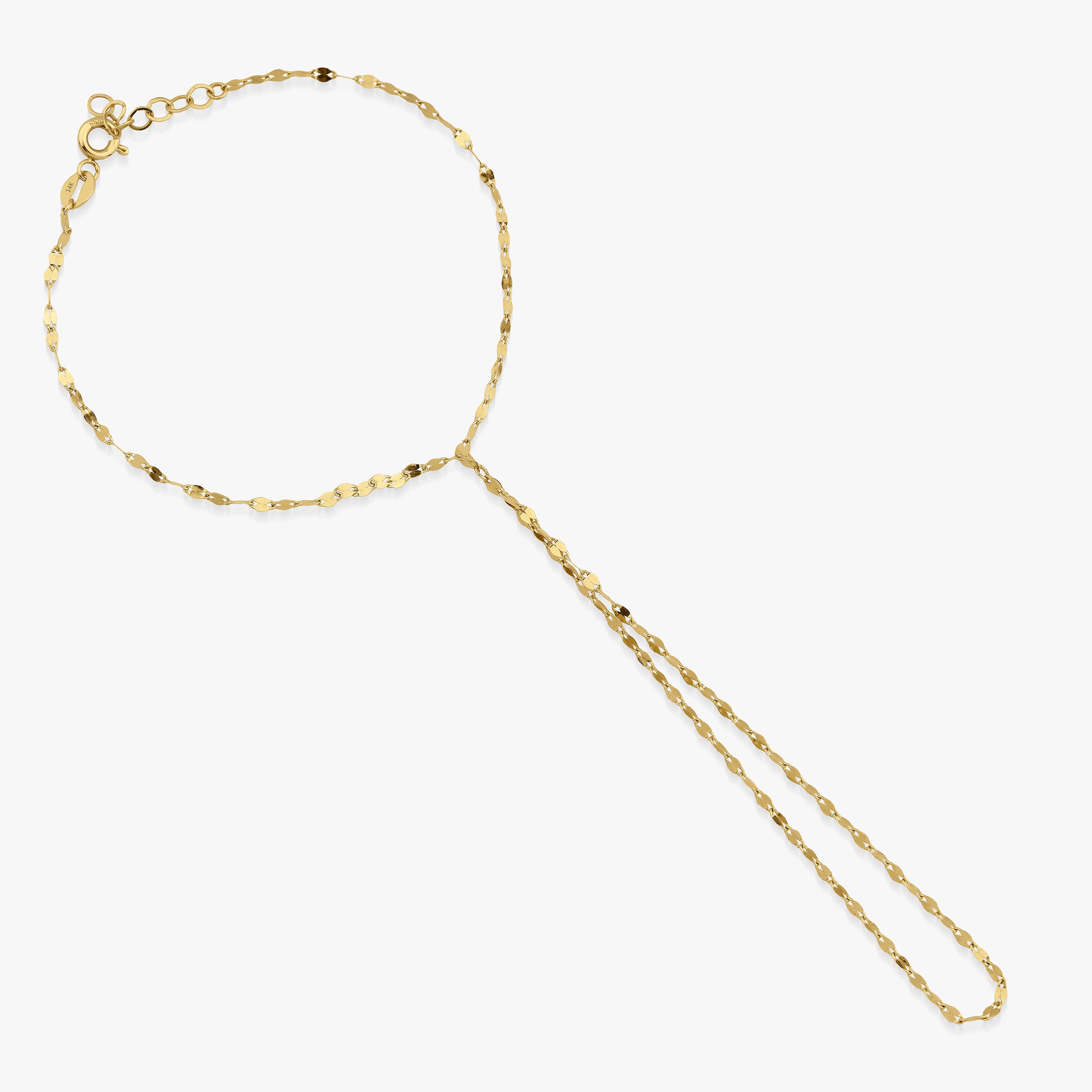 Glitter Hand Chain Bracelet in 14K Gold