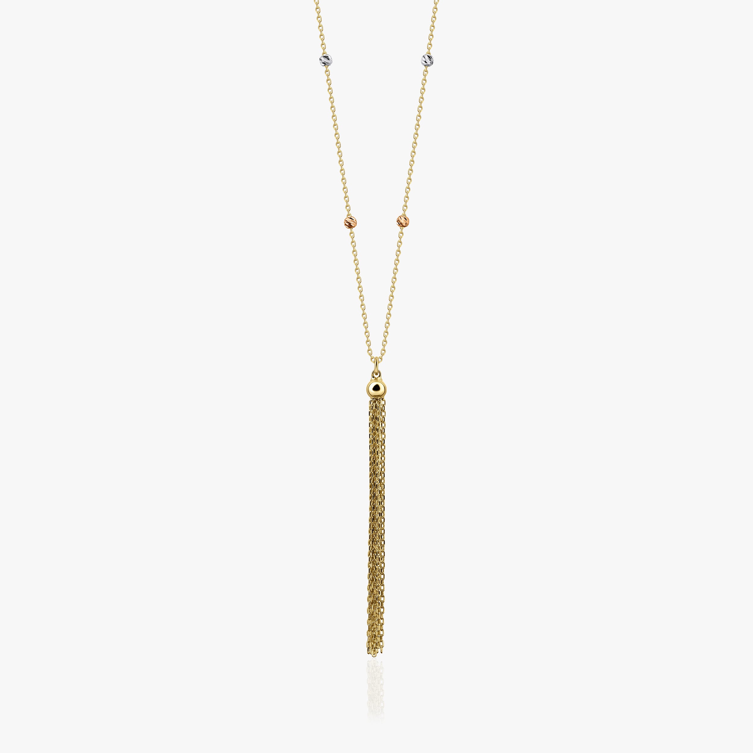 14K Gold Chain Tassel Necklace