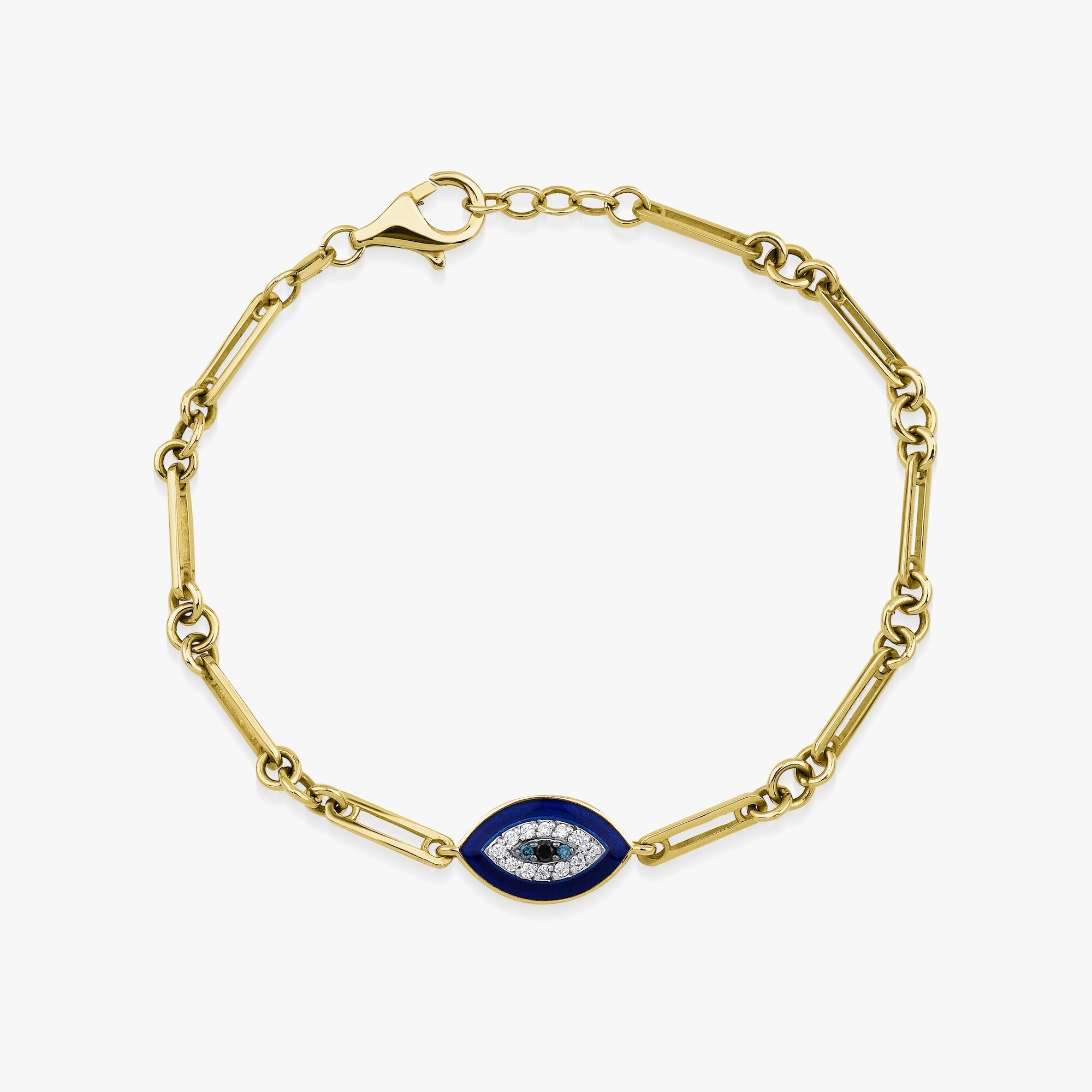 Diamond Evil Eye Bracelet in 14K Gold