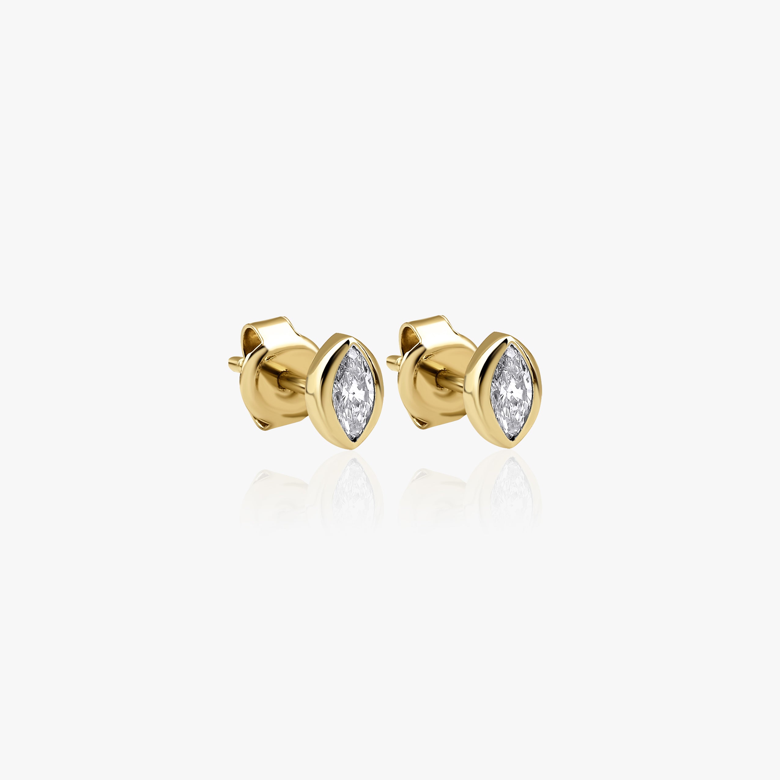 Marquise Diamond Stud Earrings Available in 14K and 18K Gold