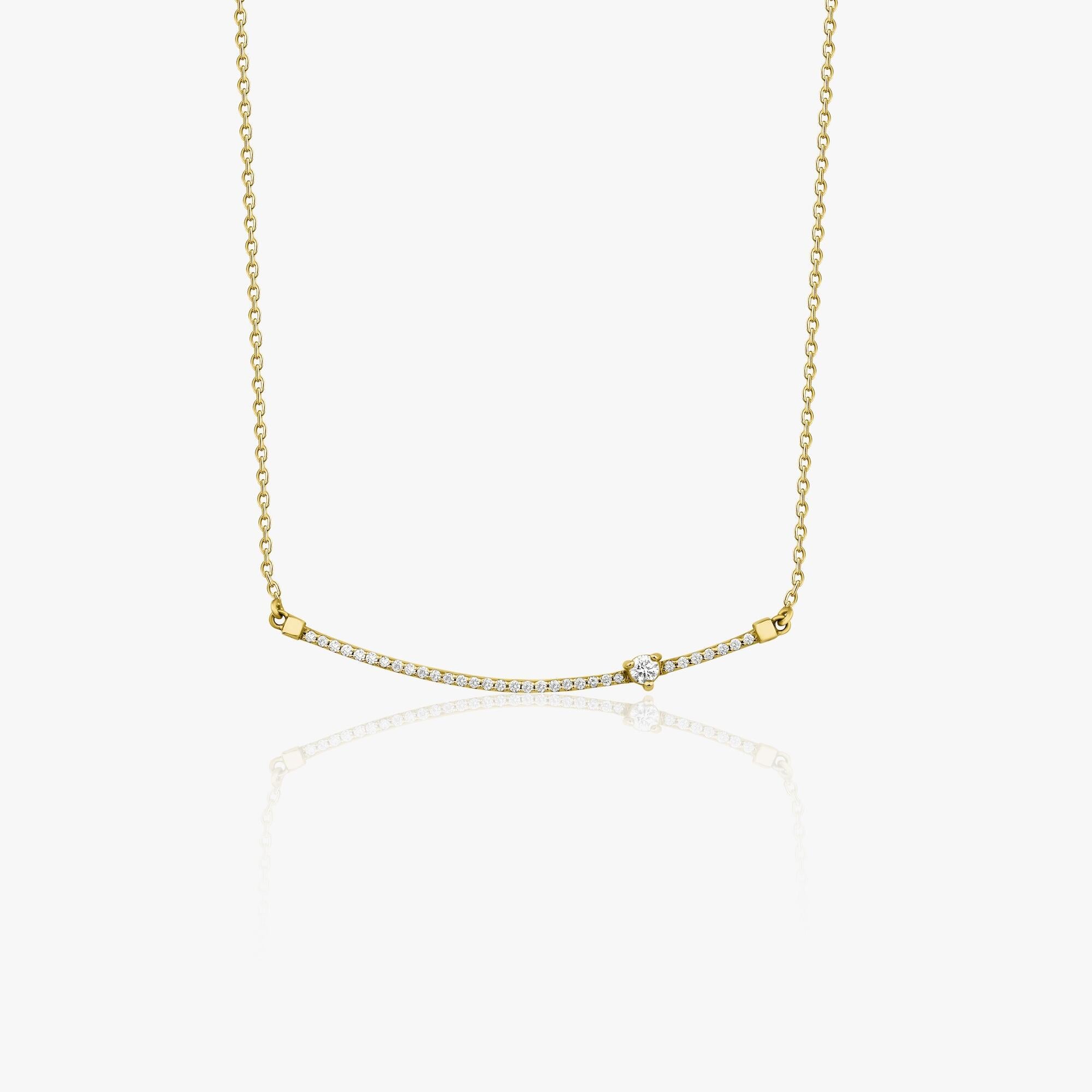 Diamond Curved Bar Necklace