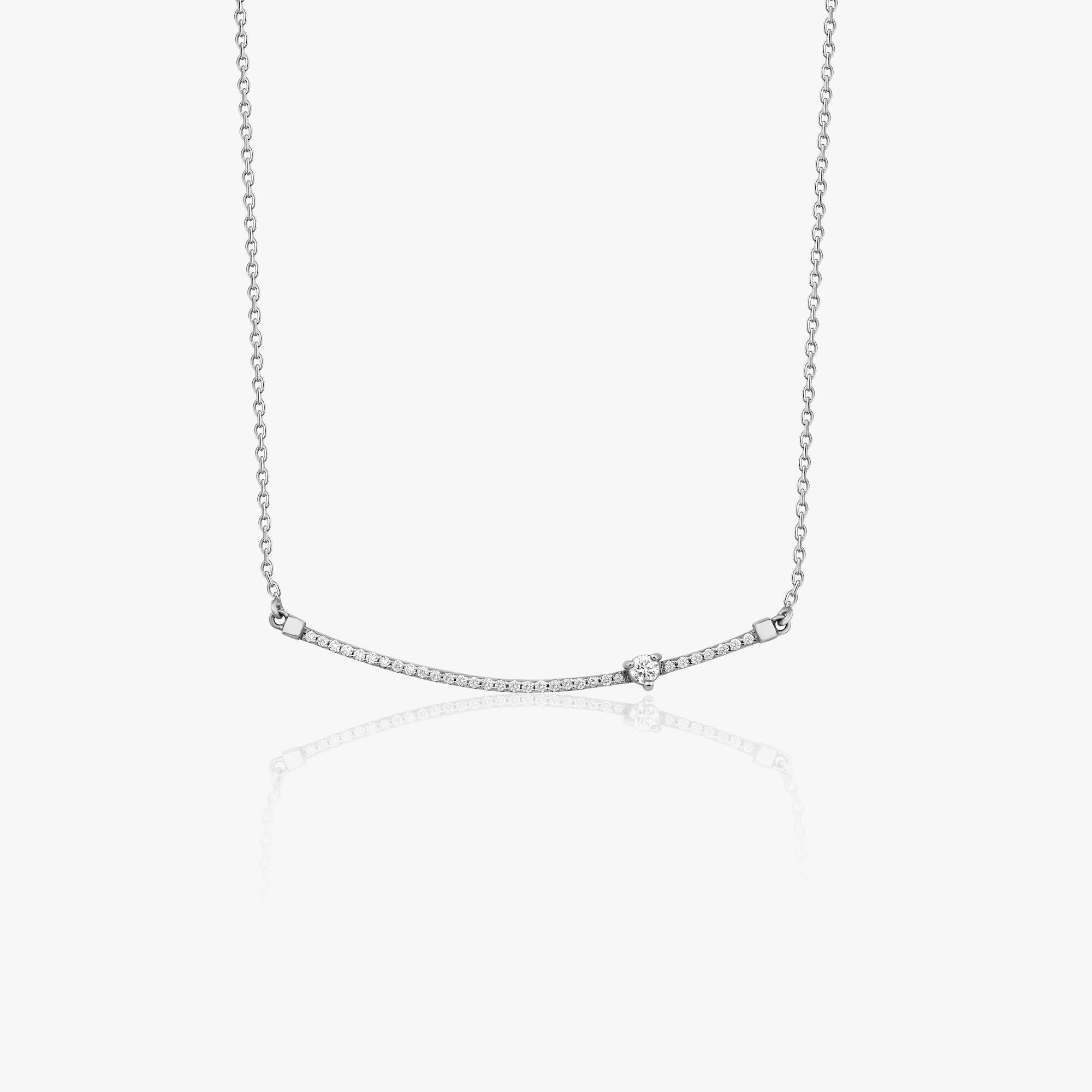 Diamond Curved Bar Necklace